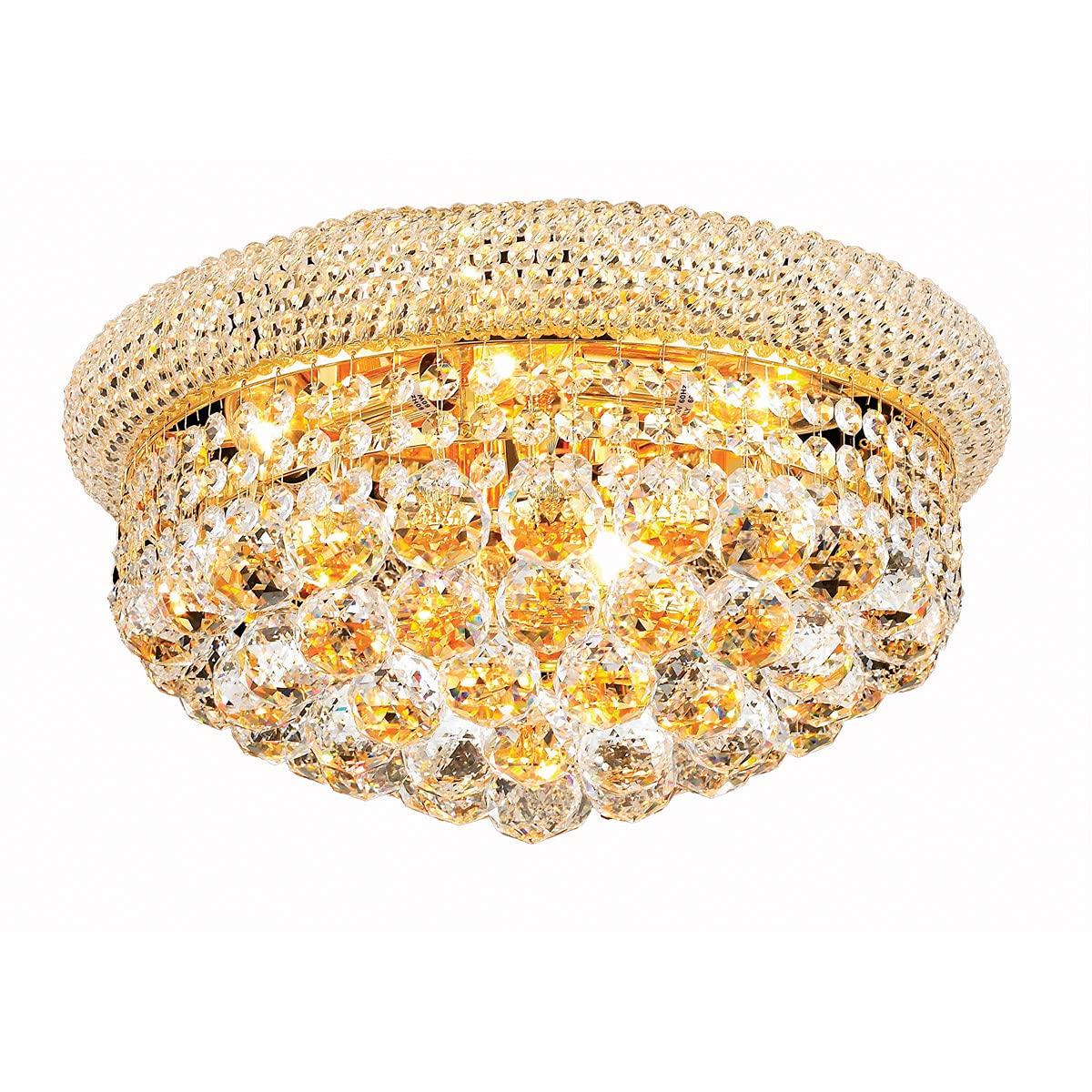 Elegant Lighting Primo 8 light Gold Flush Mount Clear Royal Cut Crystal
