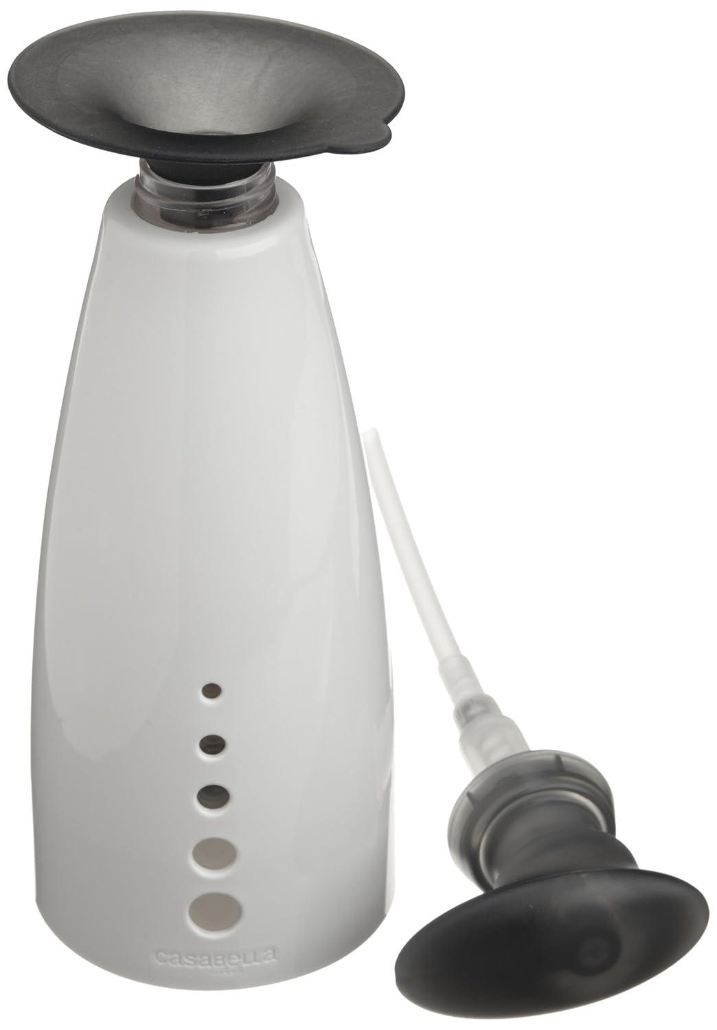 Casabella Sink Sider Multipurpose 14-oz. Soap Pump Bottle with Soap Filling Funnel, Gray/White