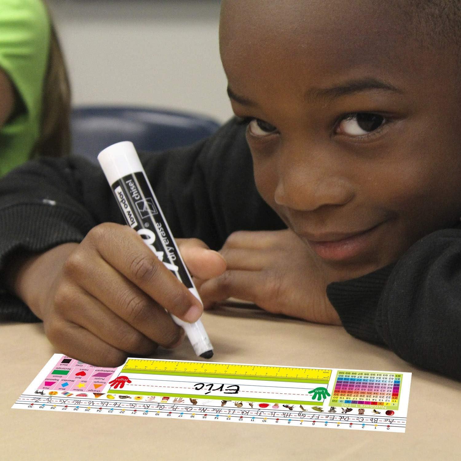 Name Plates for Desk, Colorful Traditional Manuscript Nameplates, Self-Adhesive Desk Tags for School Classroom Decorations and Teachers Using(14X4 inch,40 Pieces)