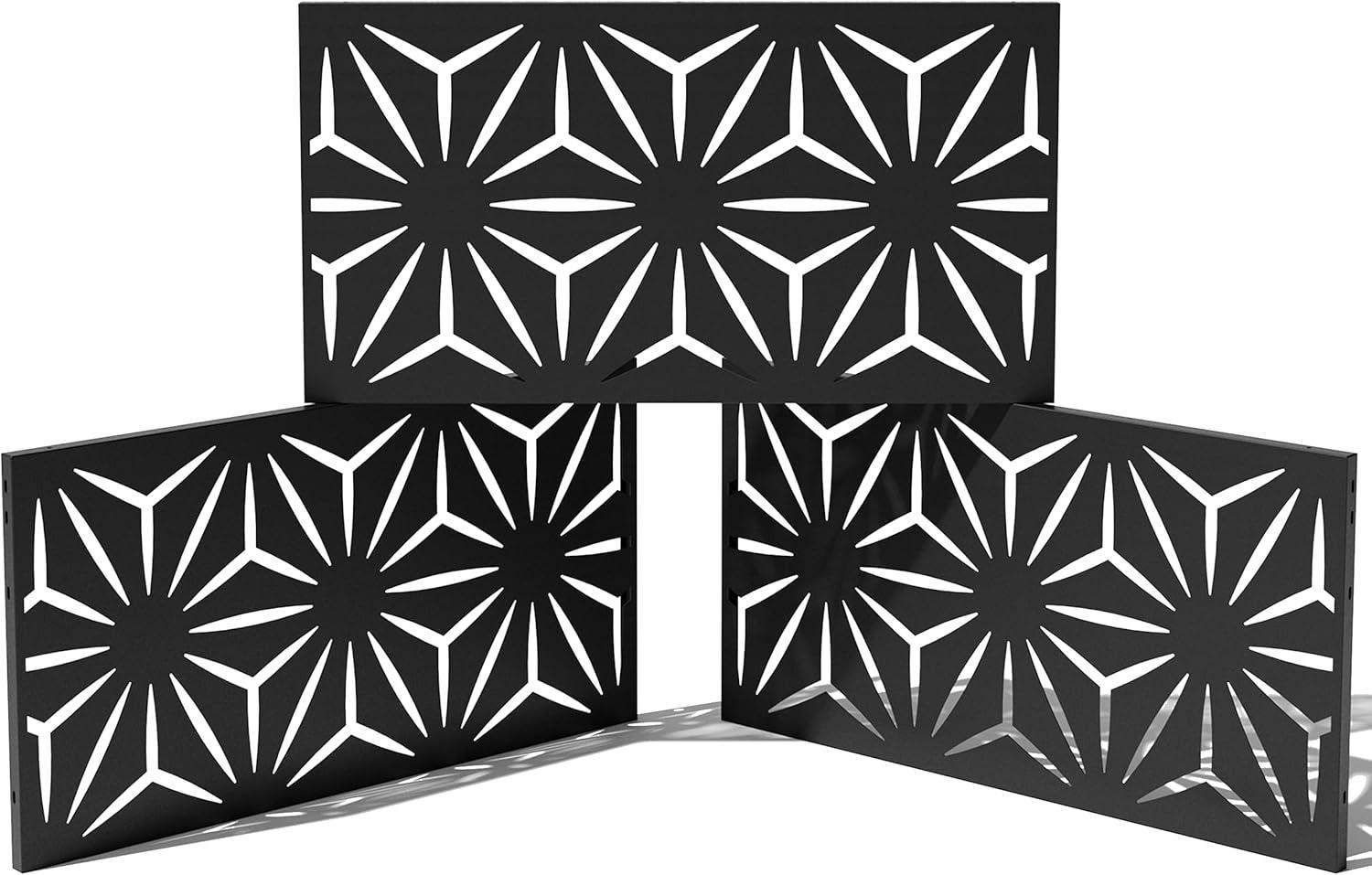 Veradek Screen Series Star Plastic Black Screen Panel (Set of 3)
