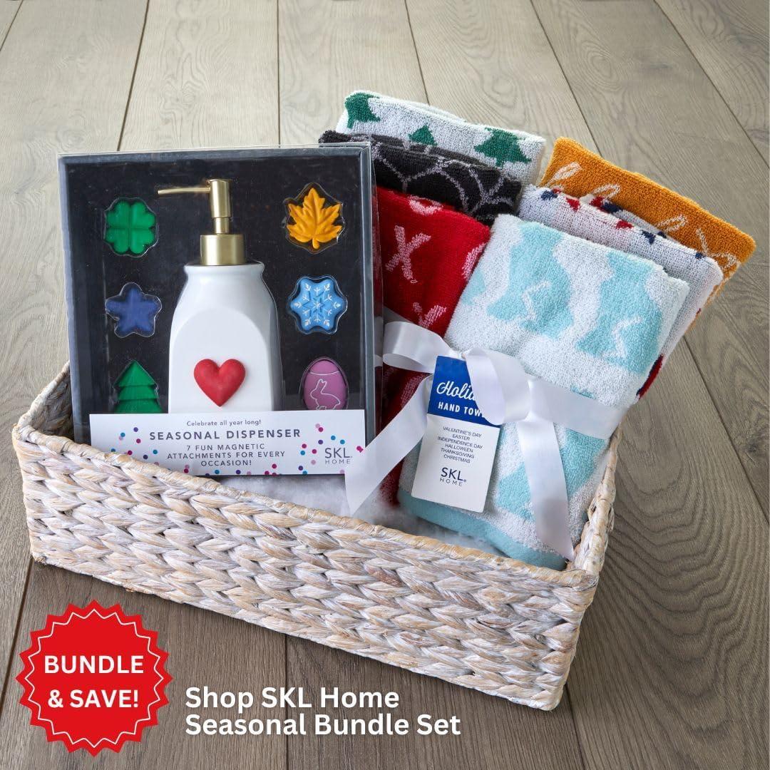 6pc Seasons Jacquard Hand Towel Set - SKL Home: Cotton, Midweight 450-550 GSM, Machine Washable