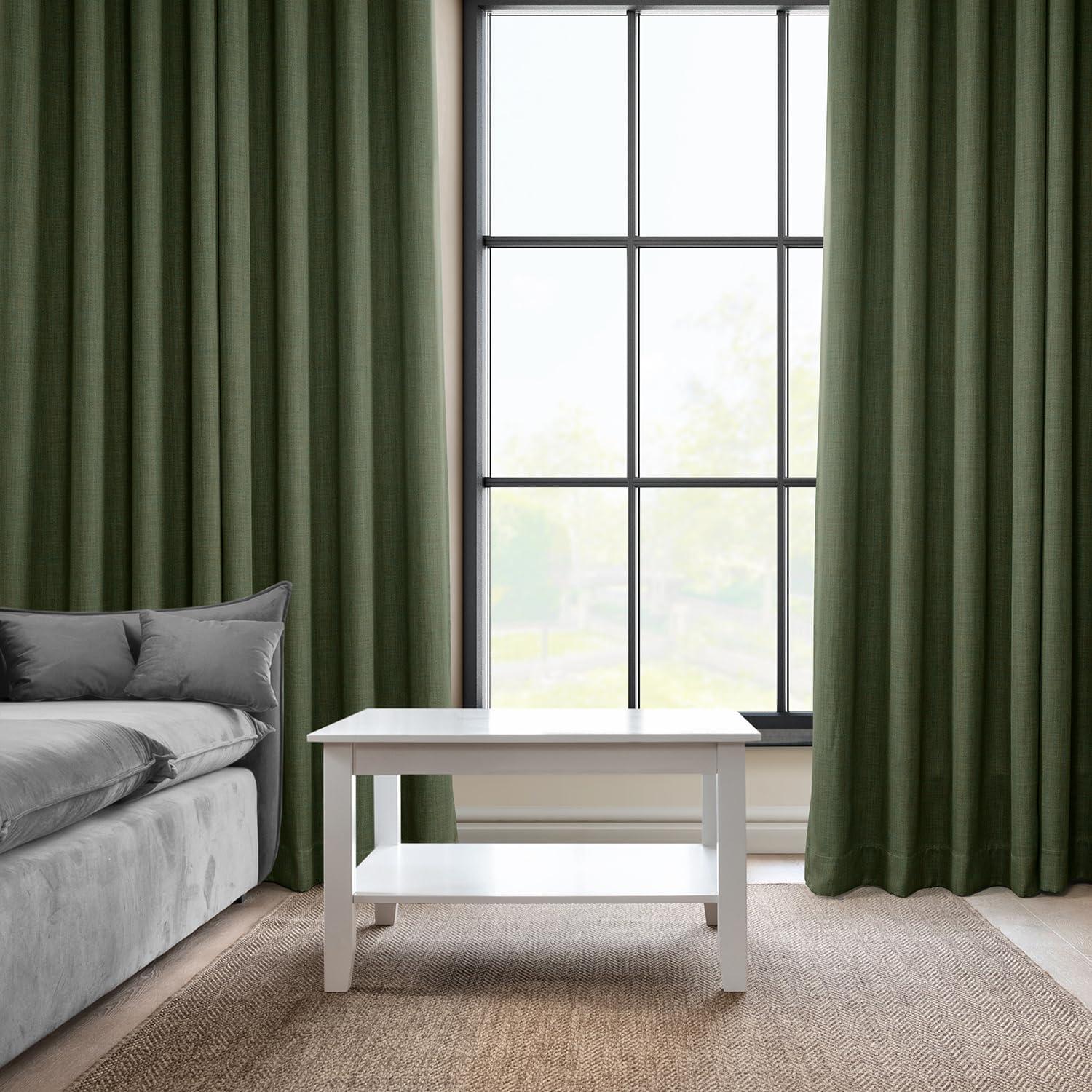 HPD Half Price Drapes Grommet Linen Curtains 84 Inches Long Room Darkening Curtains for Bedroom & Living Room (1 Panel), 50W x 84L, Tuscany Green