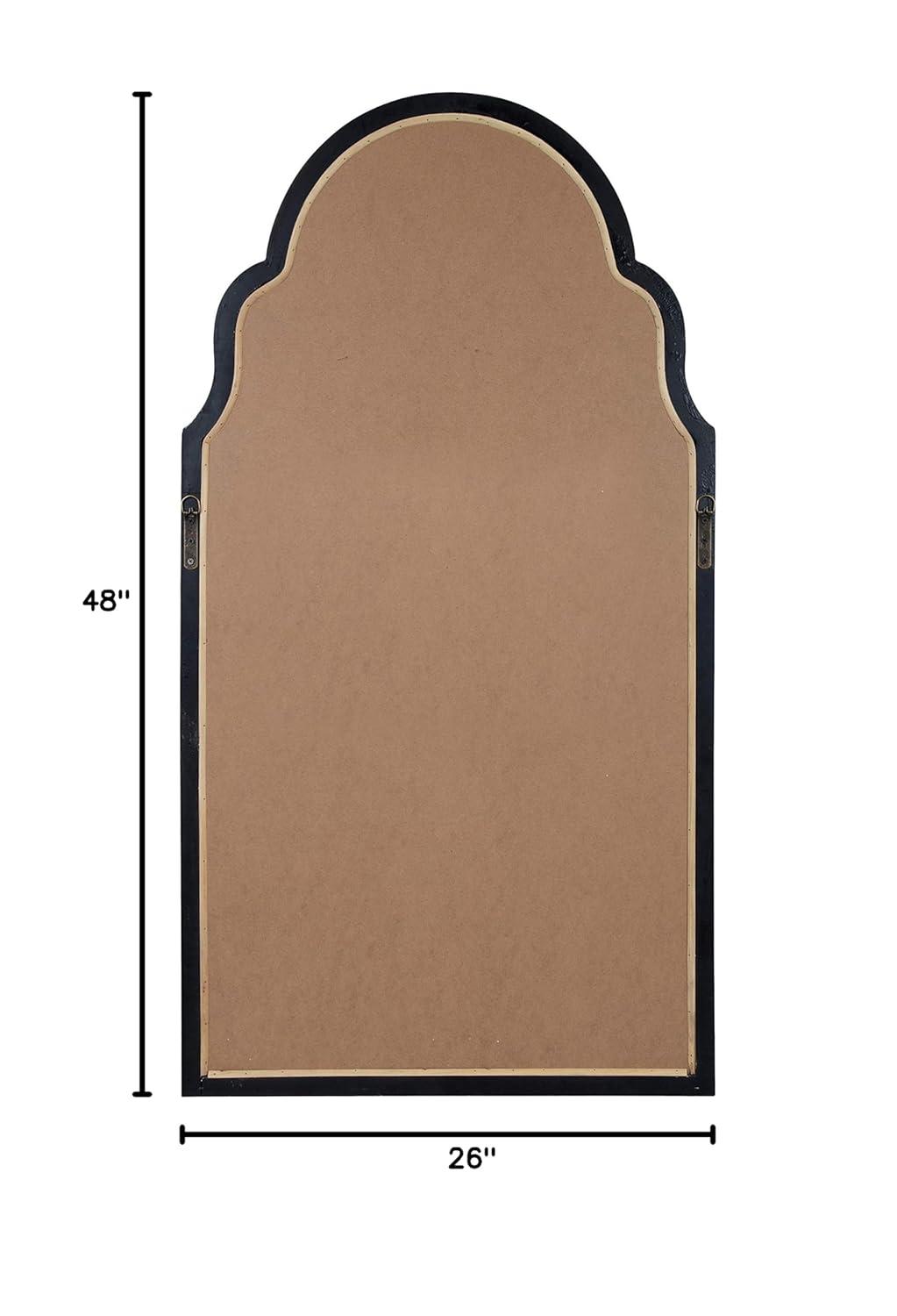 Kate and Laurel Damara Moroccan Scalloped Wall Mirror, 26 x 48, White, Decorative Mirror with Unique Shape and Distressed Finish for Farmhouse-Style Wall Decor