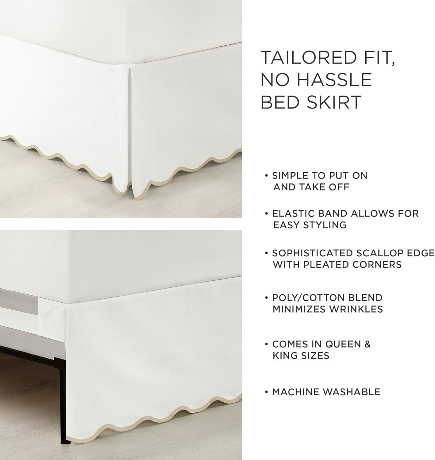 Coastal Chic Scallop Wrap Around Bed Skirt