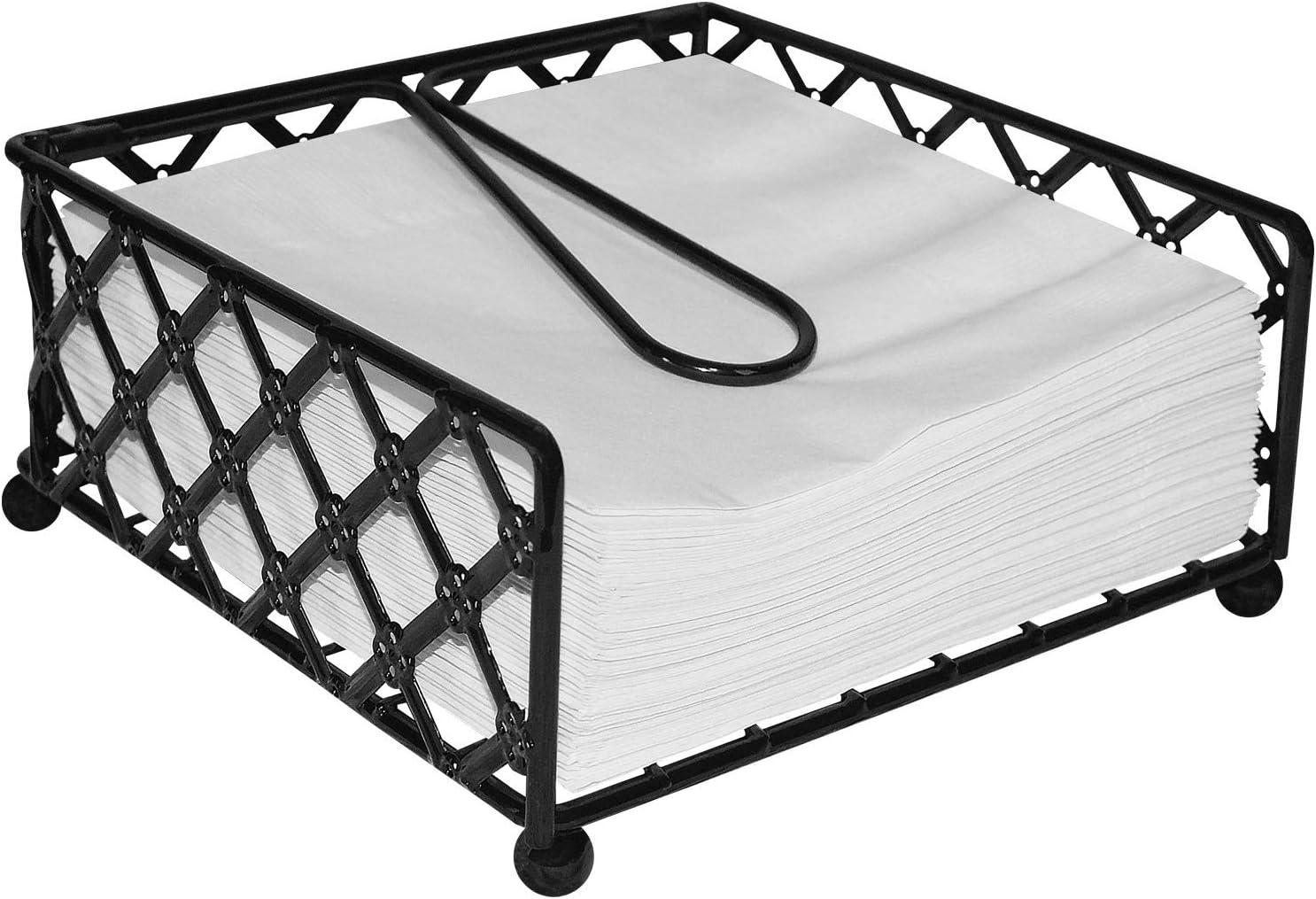 Blue Donuts Lattice Collection Napkin Holder – Napkin Holders for Tables, Dining Table Napkin Holders for Kitchen, Flat Napkin Holder, Black