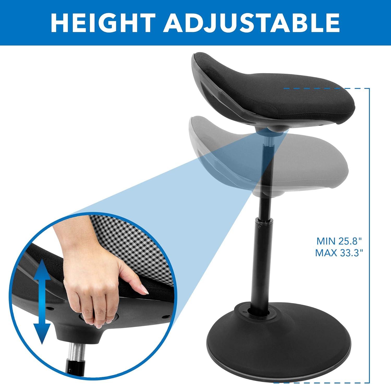 Mount-It! Height Adjustable Ergonomic Sit Stand Stool, Leaning Chair for Standing Desk, 360 Degree