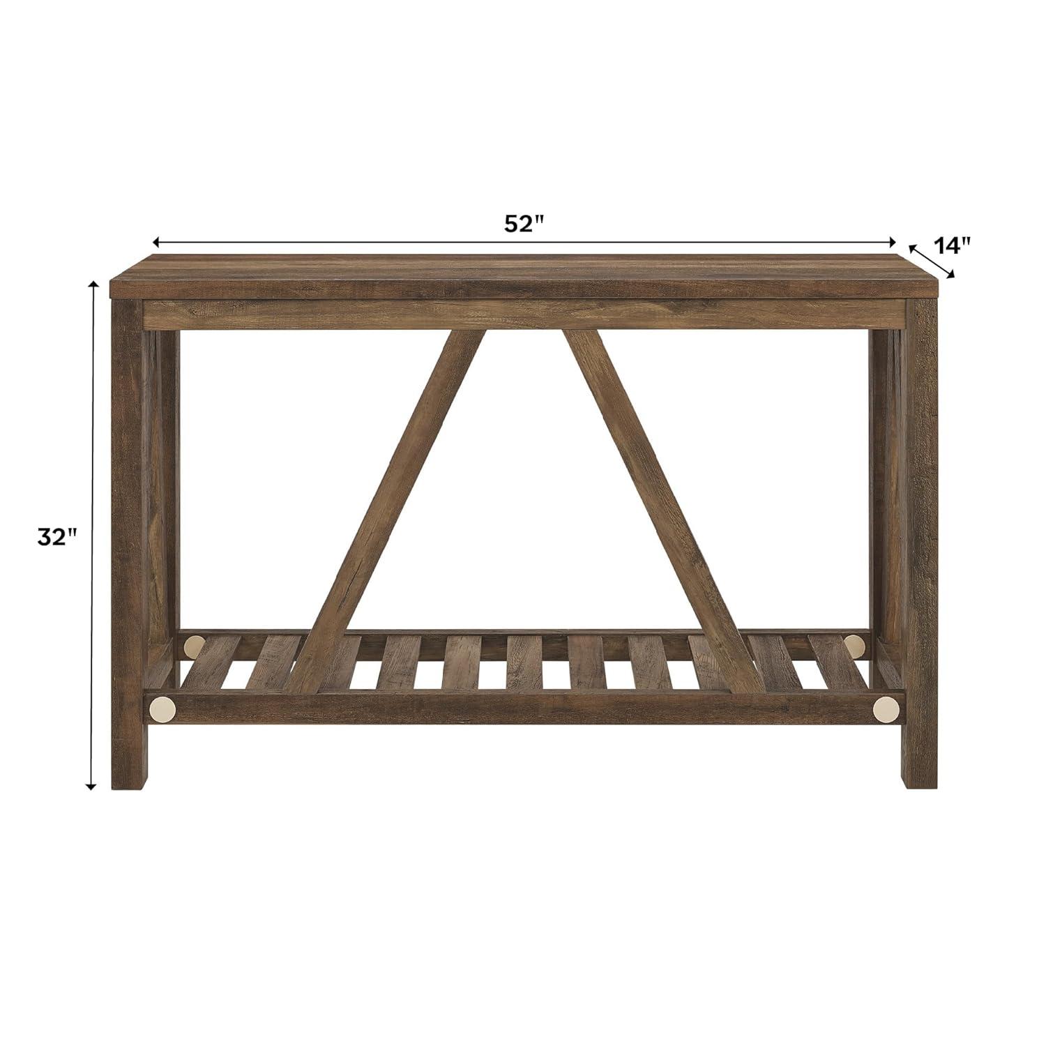 Walker Edison Modern Farmhouse Faux Marble and Walnut Entryway Table, Faux White Marble/Walnut