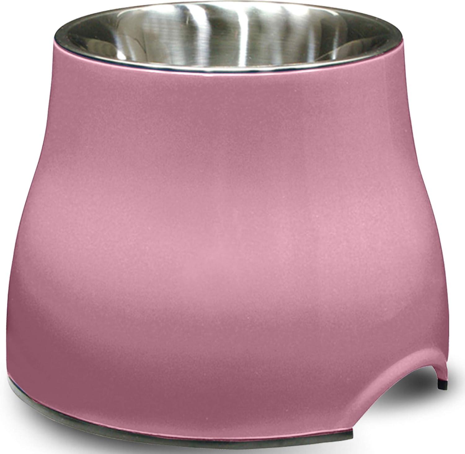 Small Pink Elevated Stainless Steel Dog Dish