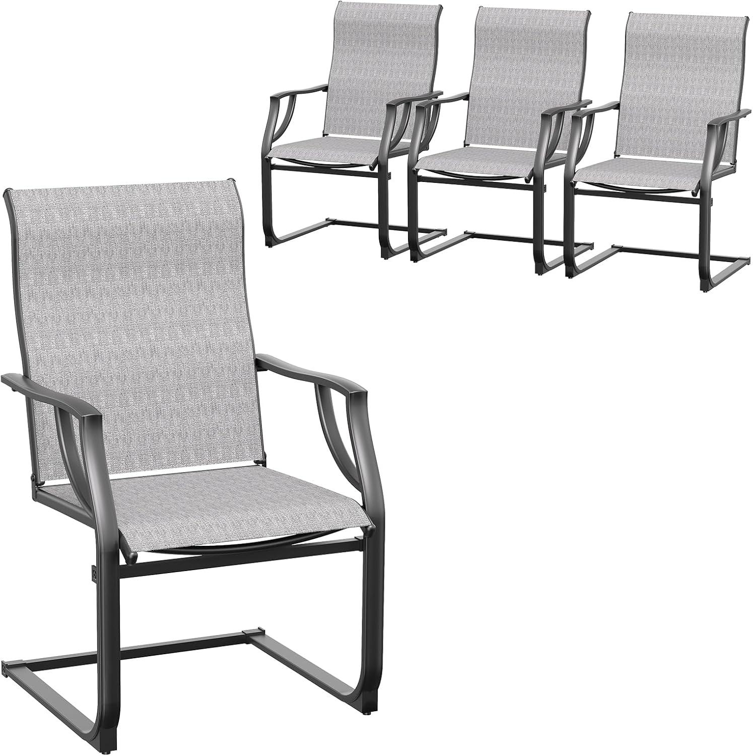 ELPOSUN 3 Piece Patio Conversation Bistro Set Outdoor Furniture Set, Porch Balcony Furniture Set,Wicker Chairs and Coffee Table Set for Patio Balcony Backyard Apartment, Grey