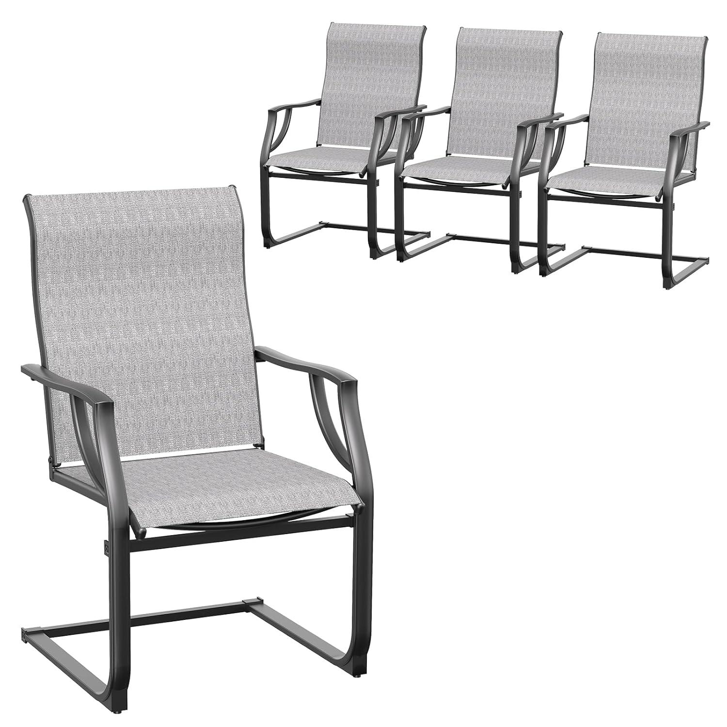 ELPOSUN 3 Piece Patio Conversation Bistro Set Outdoor Furniture Set, Porch Balcony Furniture Set,Wicker Chairs and Coffee Table Set for Patio Balcony Backyard Apartment, Grey