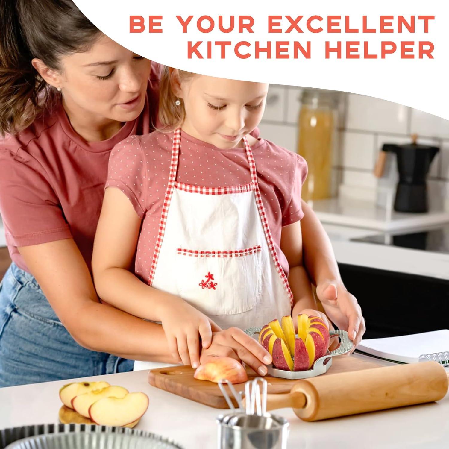 Apple Slicer, HEAVY DUTY Apple Corer, 8-Blade Stainless Steel Apple Cutter Divider Pitter ，Sturdy and Sharp