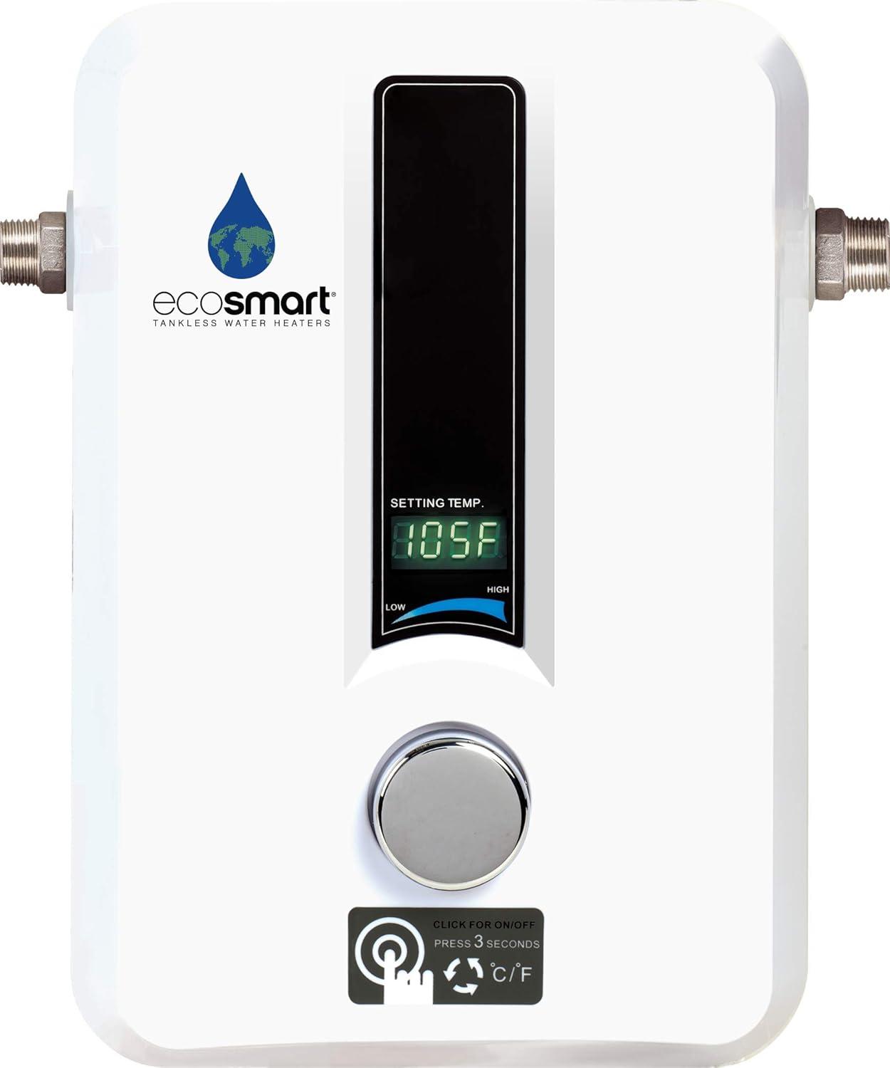 EcoSmart 8 KW Electric Tankless Water Heater, 8 KW at 240 Volts with Patented Self Modulating Technology