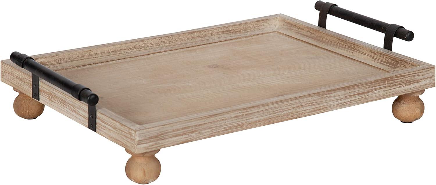 Kate and Laurel Bruillet Wooden Footed Tray