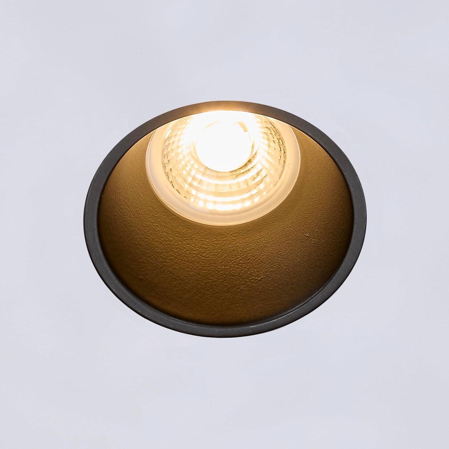 Maxxima 2 in. Trimless Slim Round Recessed Anti-Glare LED Downlight, Black, Canless IC Rated, 600 Lumens, 5 CCT 2700K-5000K