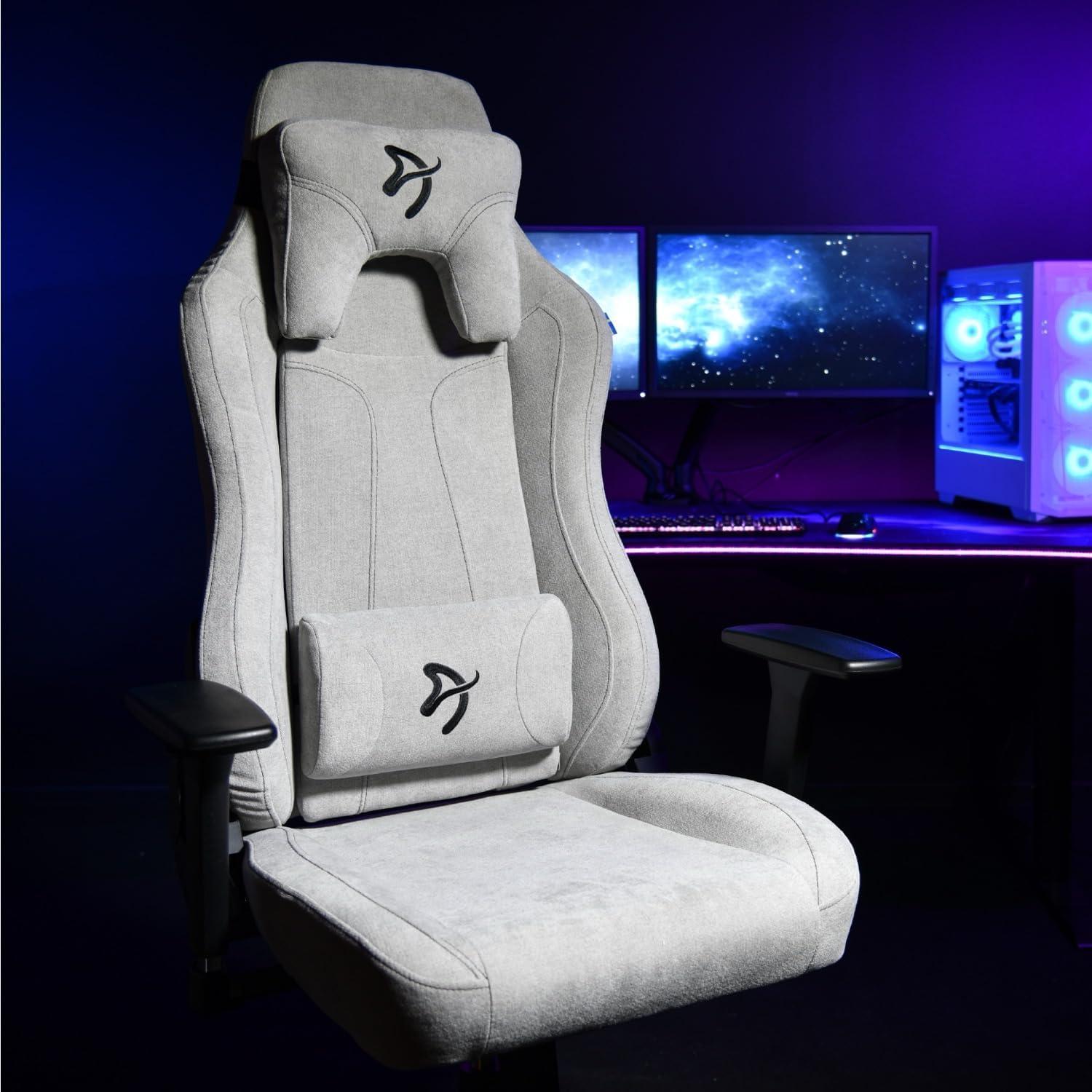 ErgoFlex Black Metal & Aluminum Gaming Chair with Lumbar & Neck Pillows