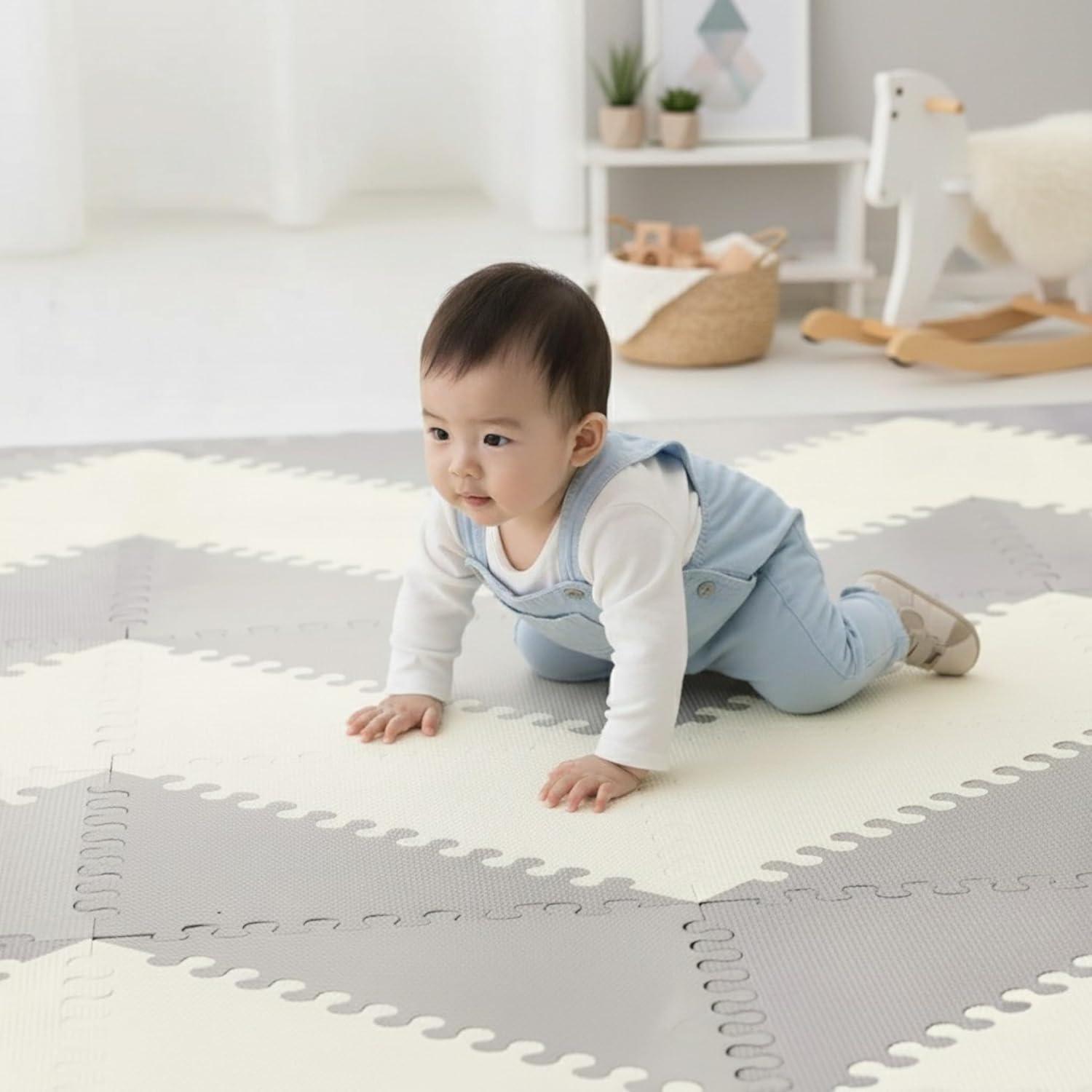 Little Fun Times Baby Foam Playmat – 72 Pieces, 51.2" x 64", for Toddlers & Infants