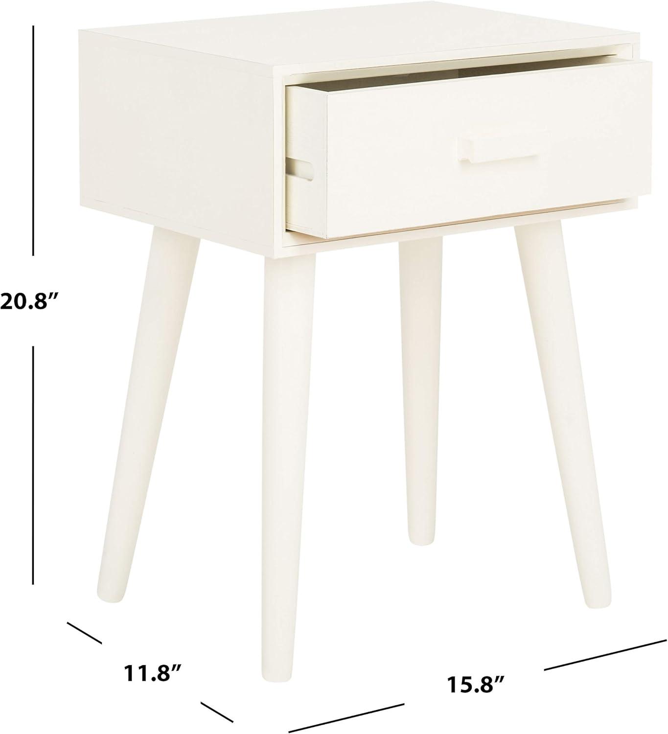 Lyle 1 Drawer Side Table - Vintage White - Safavieh.