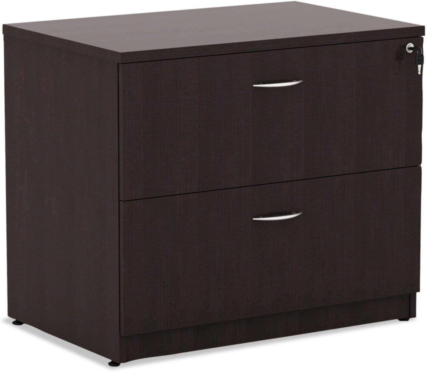 Espresso 34'' Wide 2-Drawer Lockable Lateral File Cabinet