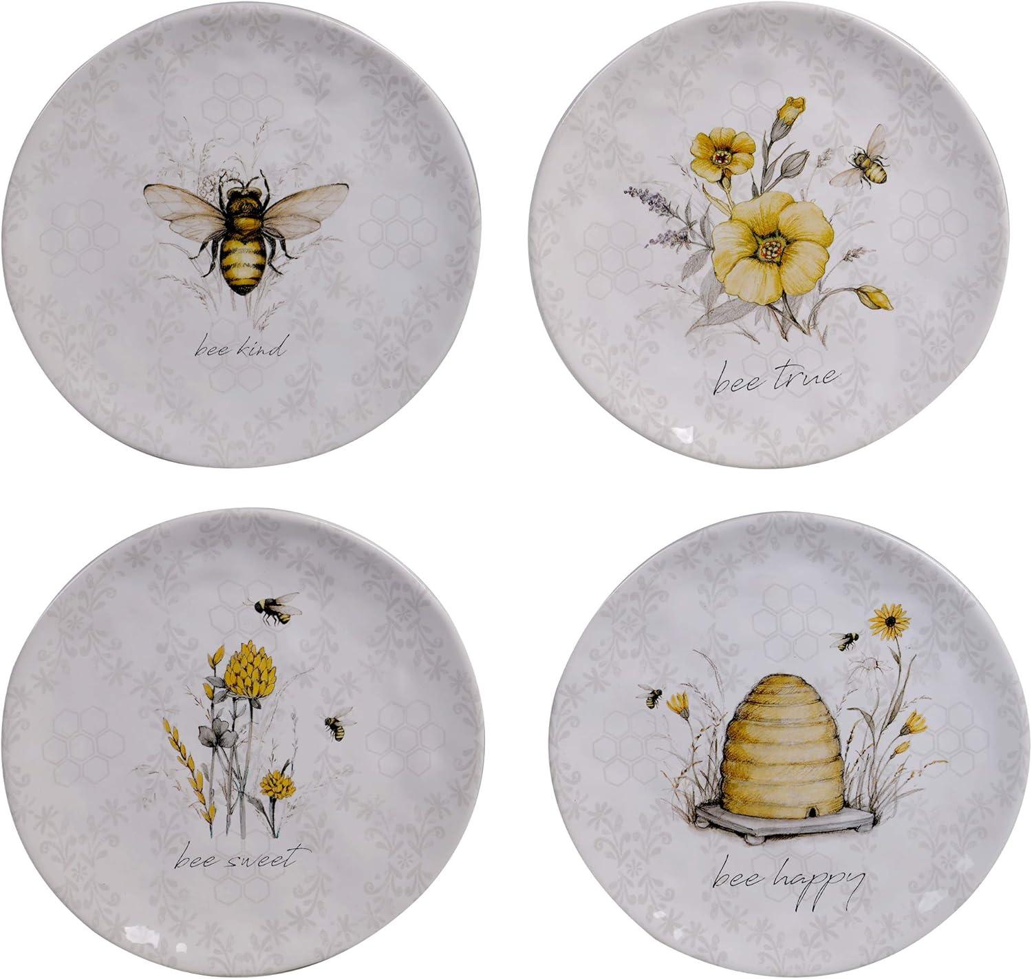 Certified International Bee Sweet Set/4 Salad Plate  4 Asst.