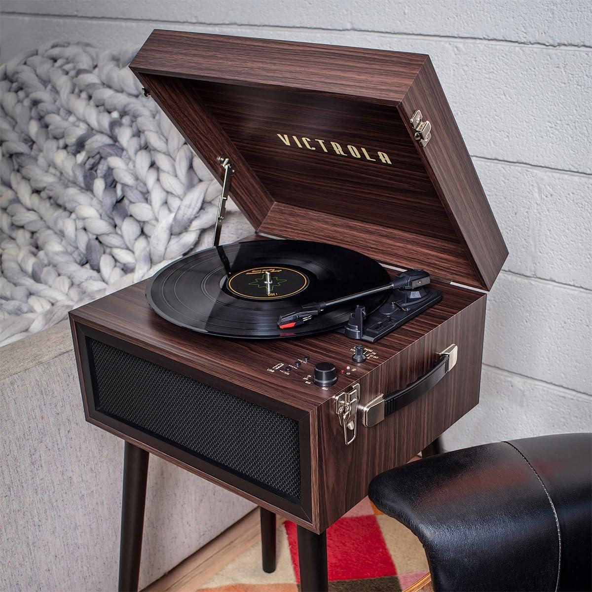 Victrola Liberty Bluetooth Record Player 3-Speed Turntable with Stand