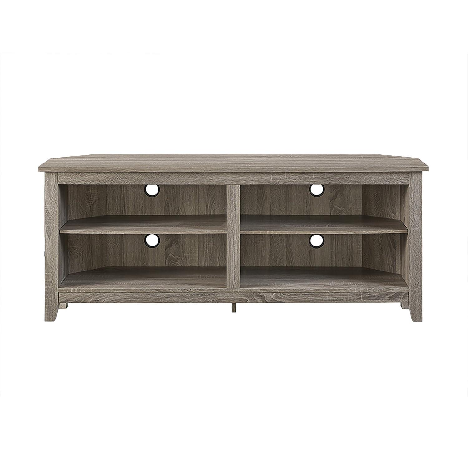 Woven Paths Transitional Corner TV Stand for TVs up to 65", Driftwood