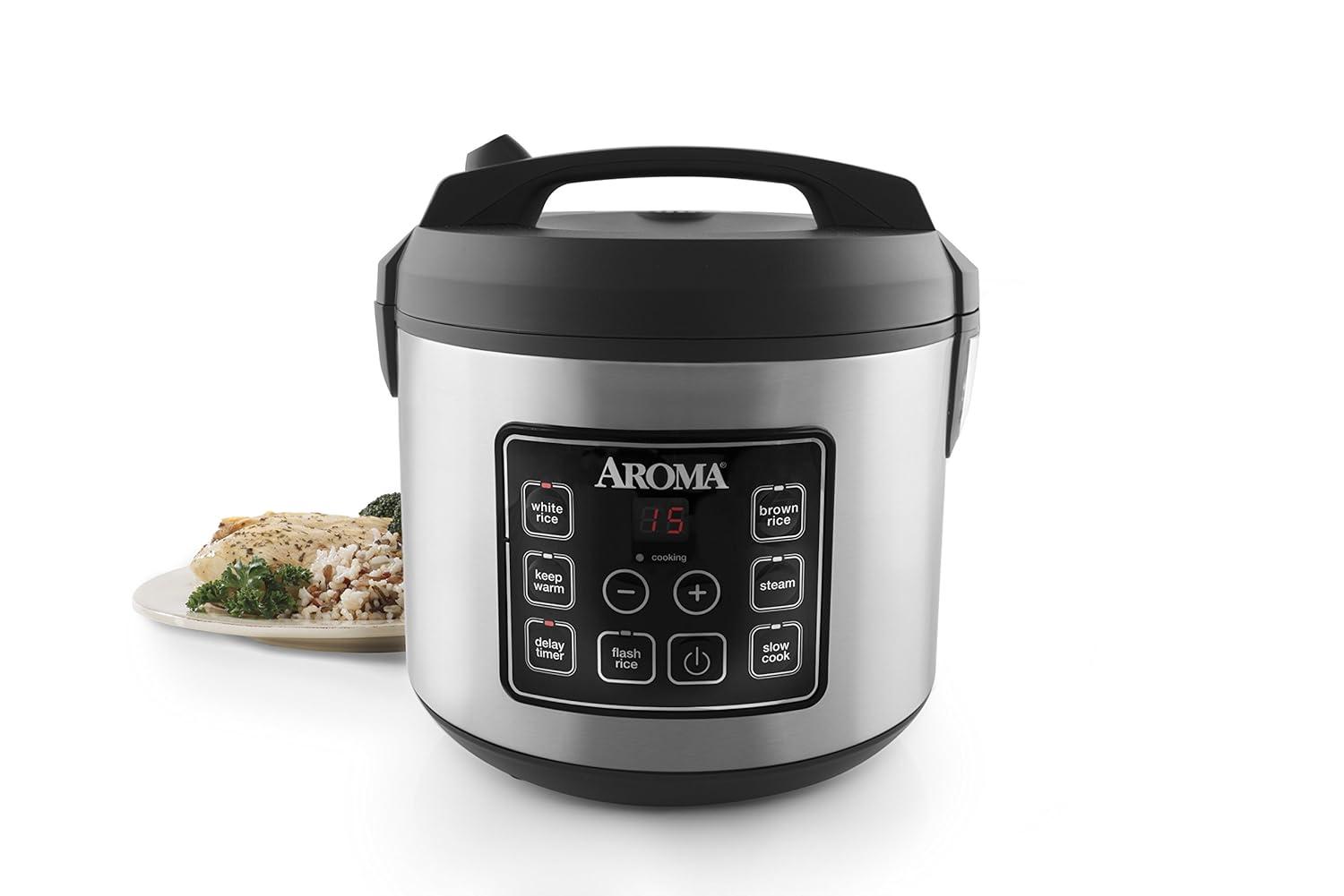 Aroma Aroma 5 Qt. Cool Touch Digital Slow Cooker, Food Steamer and Rice Cooker