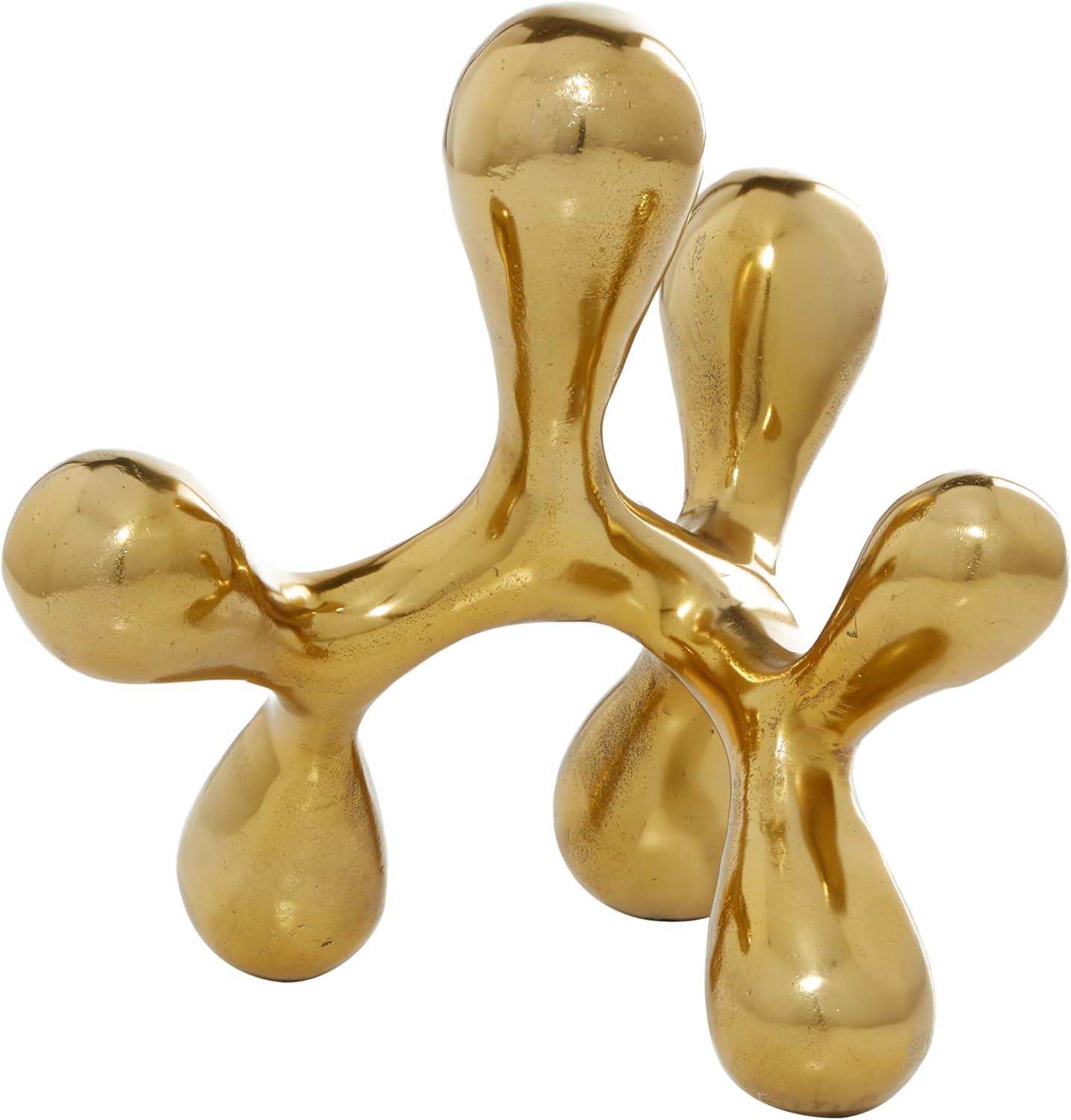 Abstract Metallic Gold Balloon Sculpture 11" Aluminum Statue