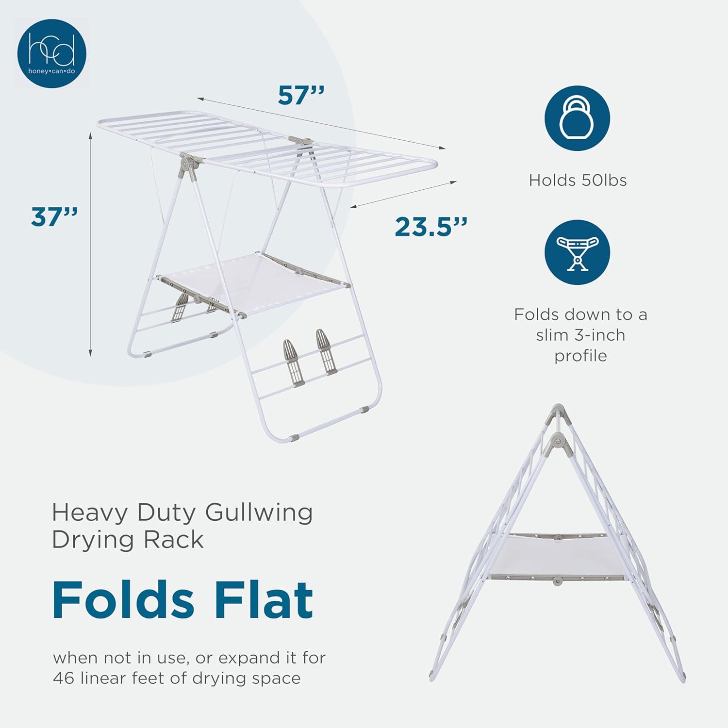 White Metal Heavy Duty Gullwing Drying Rack