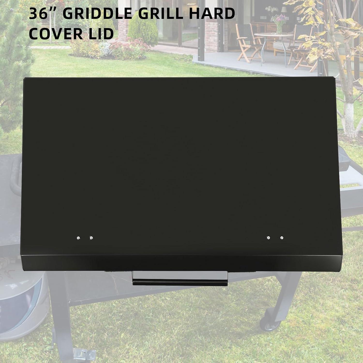 Black Aluminum Waterproof 36" Griddle Grill Hard Cover