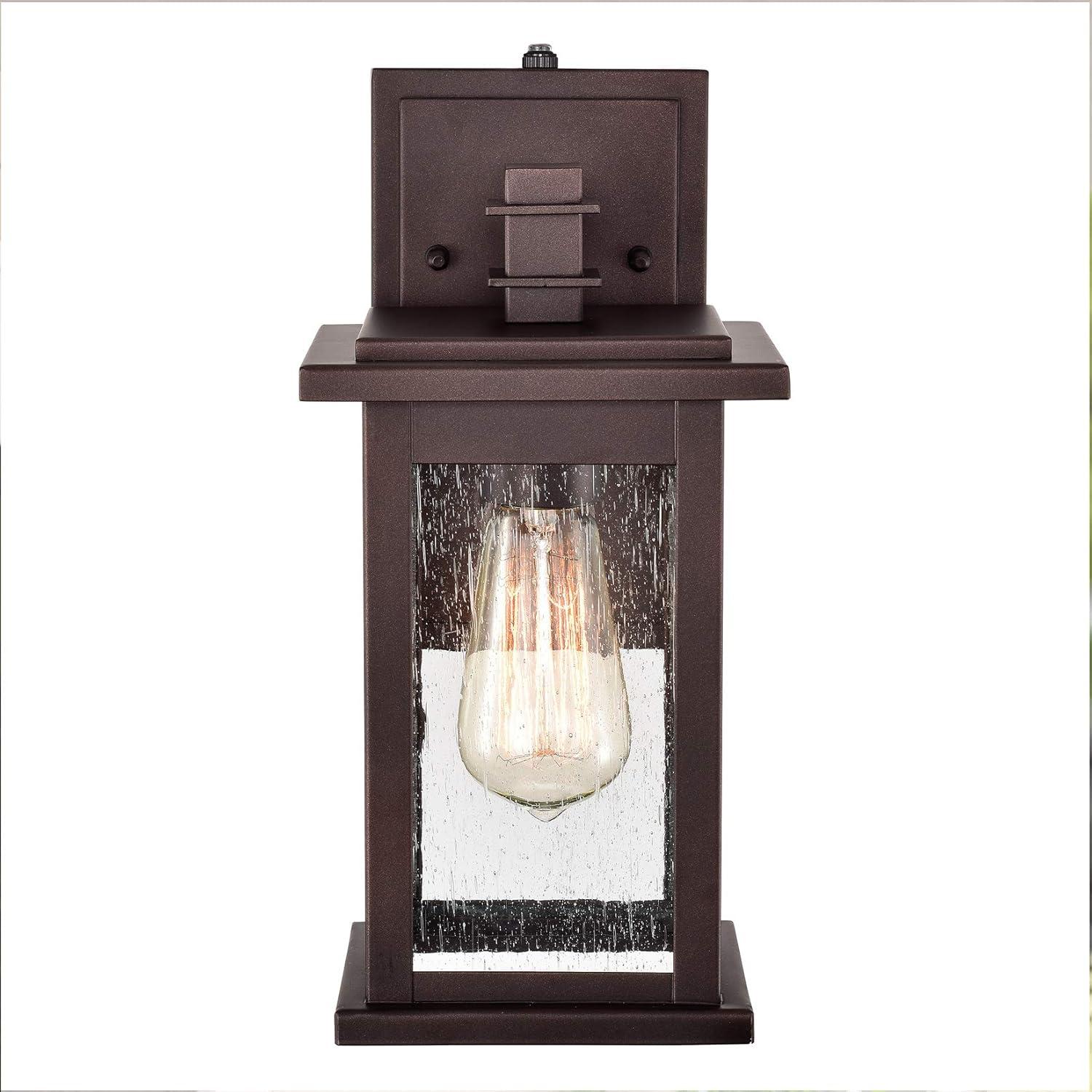 Dusk to Dawn 1 Light Outdoor Wall Lantern 12 Inch Oil Rubbed Bronze Bronze Oil Rubbed