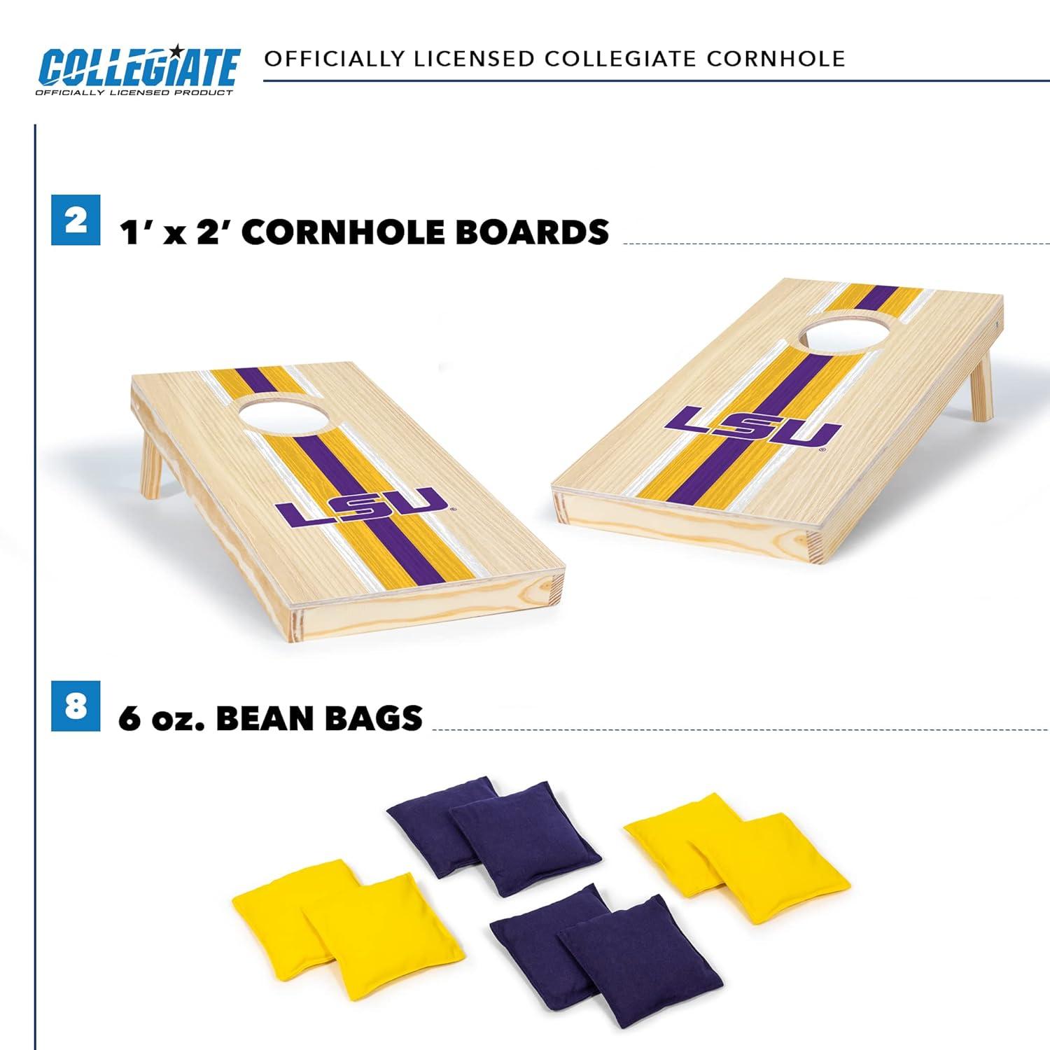 NCAA LSU Tigers 1'x2' Wood Cornhole Set