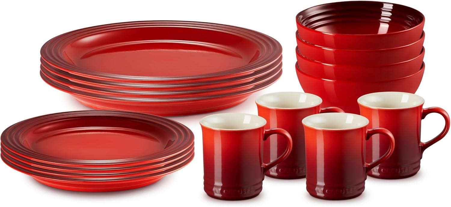 Cerise Ceramic 16-Piece Dinnerware Set