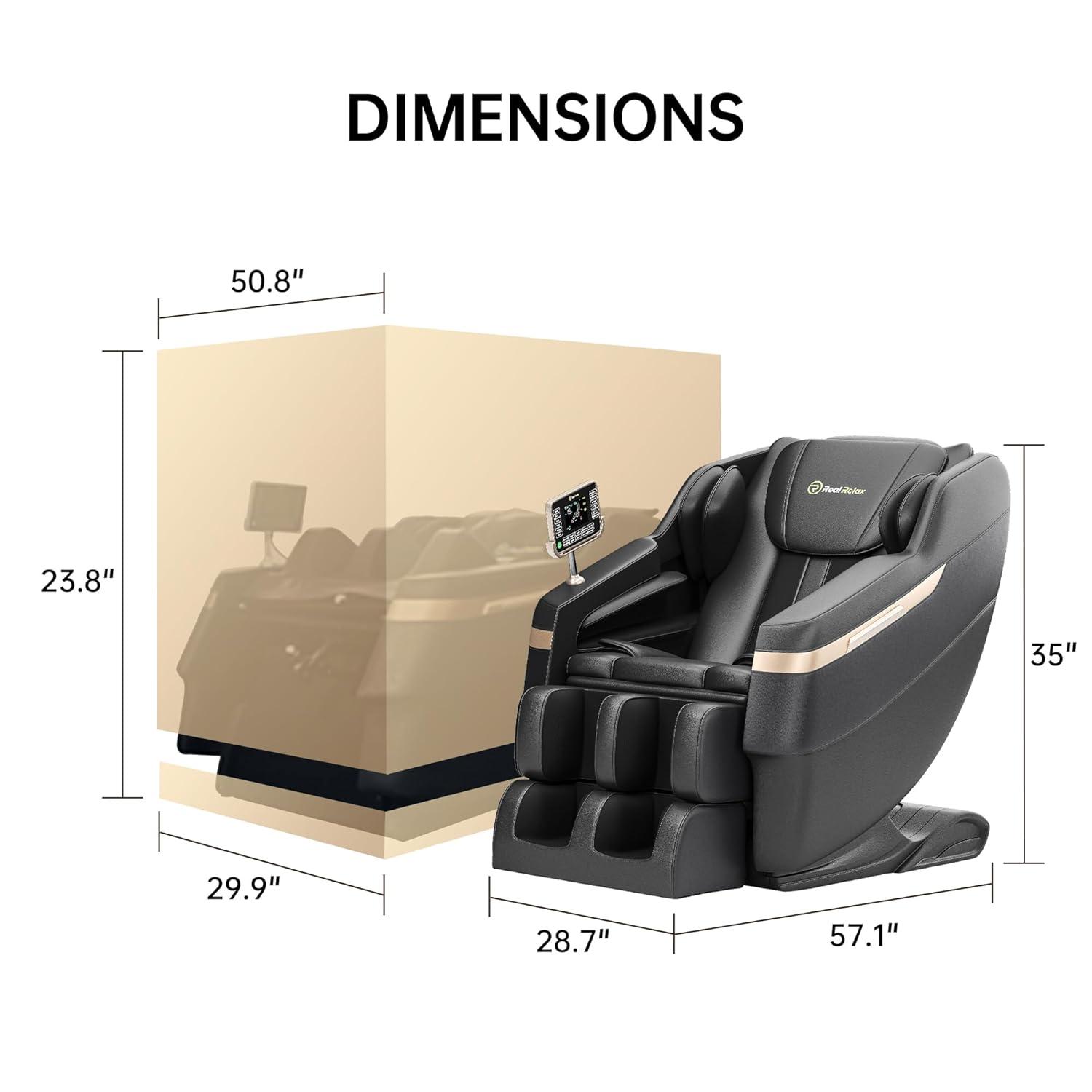 Black Full Body Massage Chair with Bluetooth and Heater