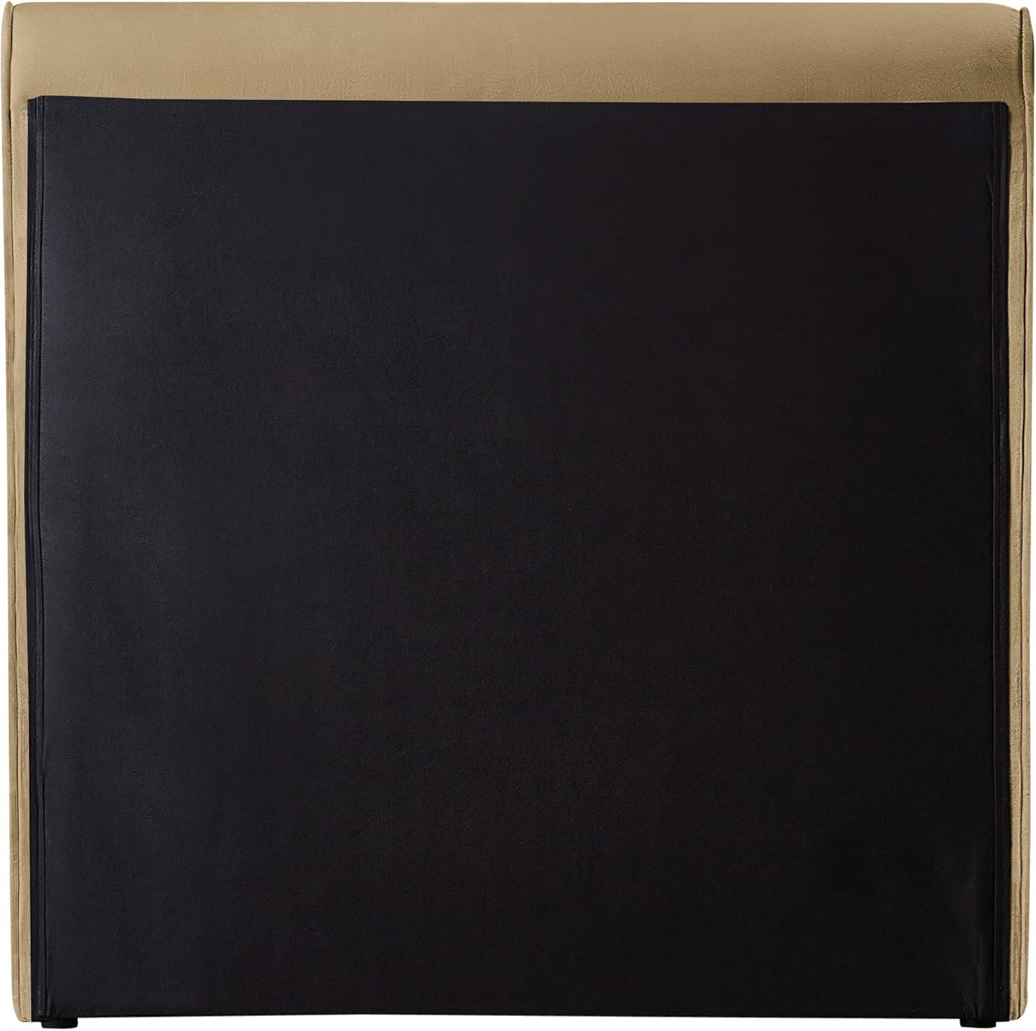 Meridian Furniture Sloan Camel Velvet Queen Bed