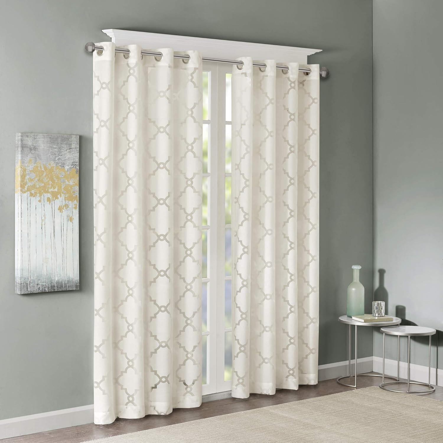 Eden Fretwork Burnout Sheer Curtain Panel