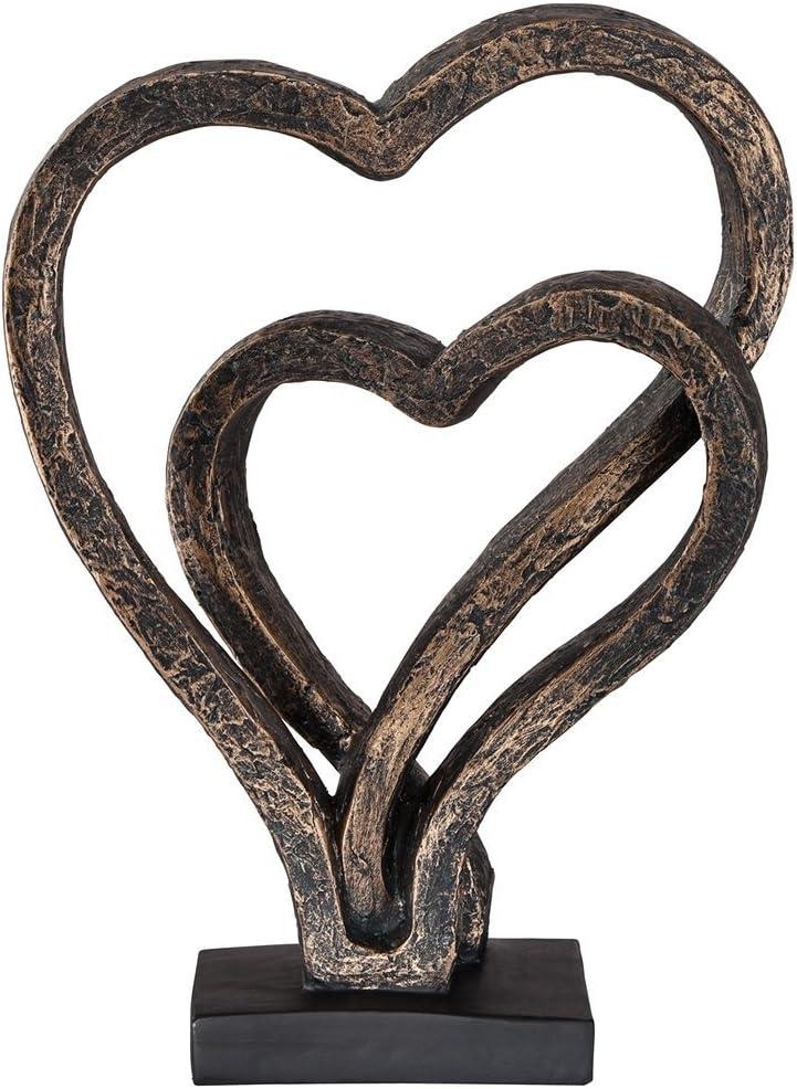 Kensington Hill Interlocking Hearts 11 3/4" High Bronze Finish Sculpture