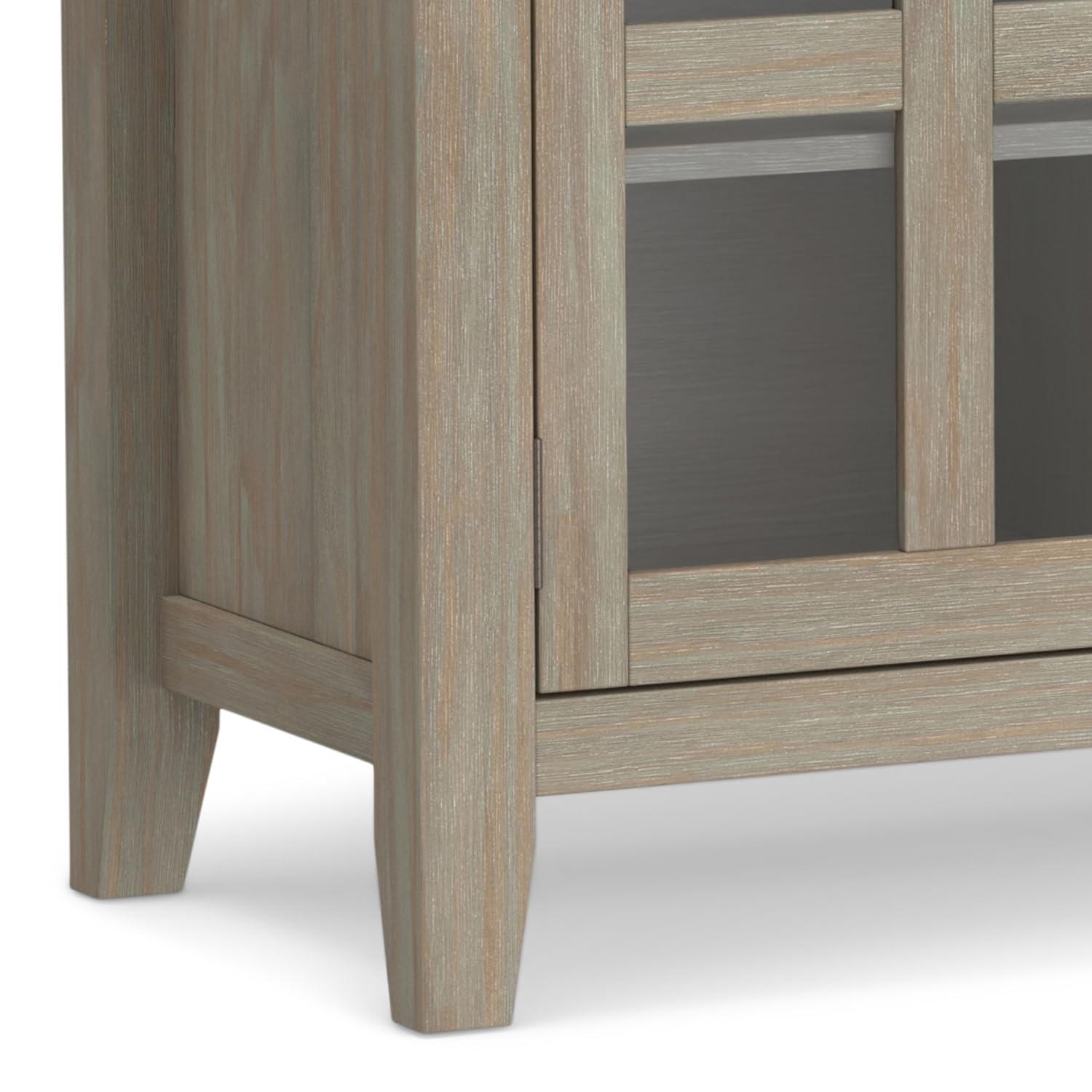 Simpli Home Artisan Solid Wood Sideboard Buffet In Distressed Grey