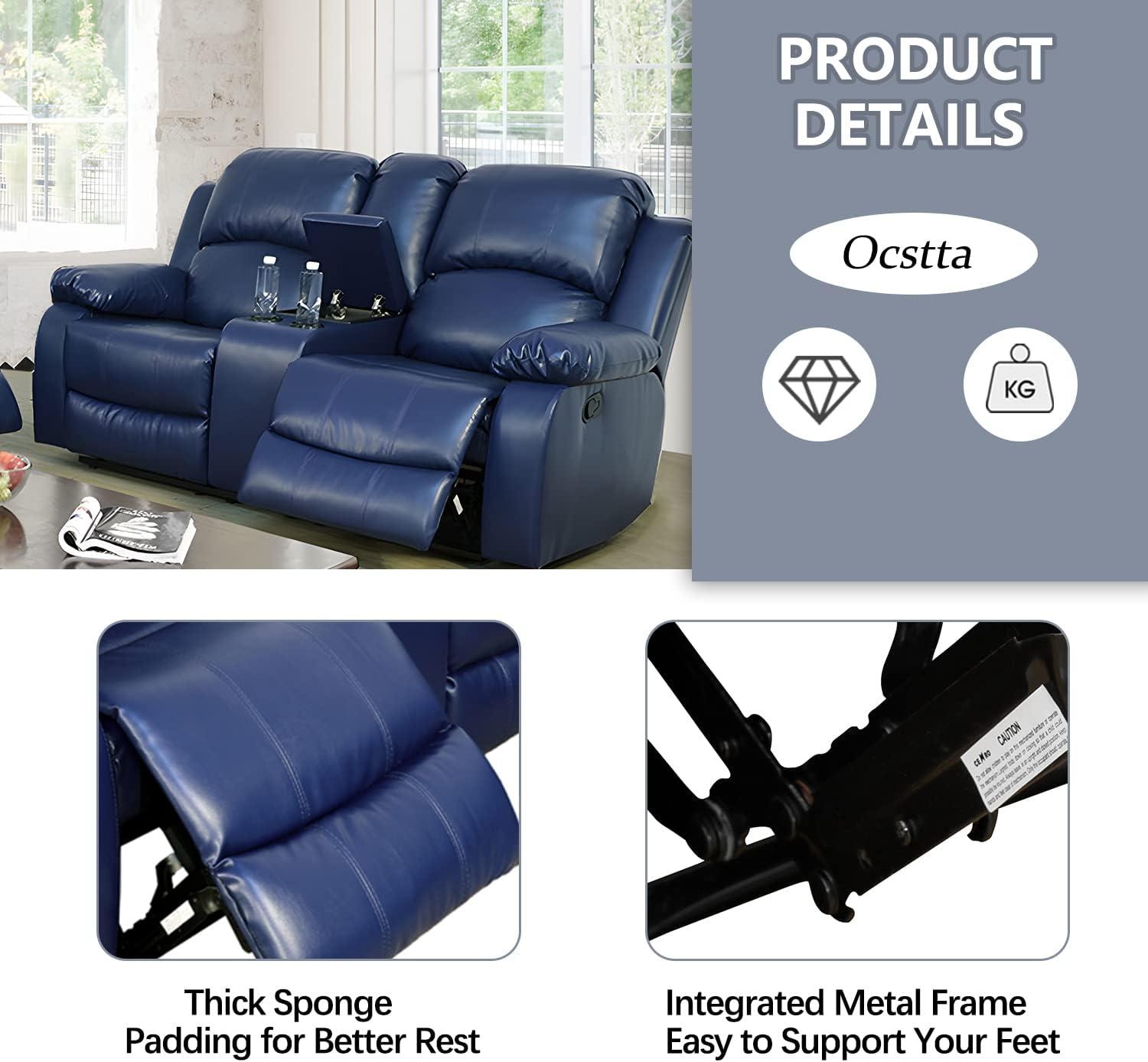 Wade Logan® Branscome 3 Piece Vegan Leather Manual Reclining Living Room Sofa Set