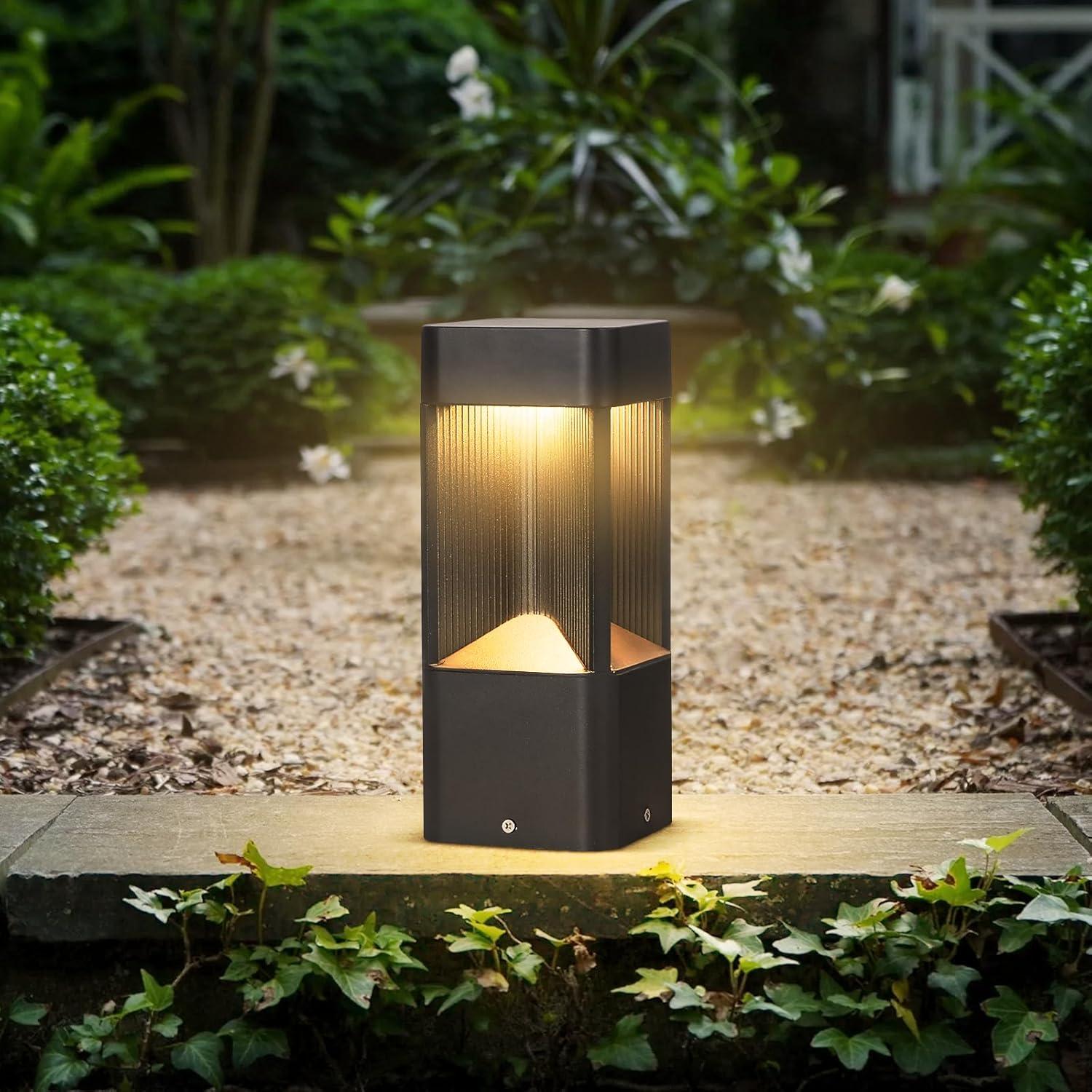 Black Aluminum LED Pathway Light with Warm Glow