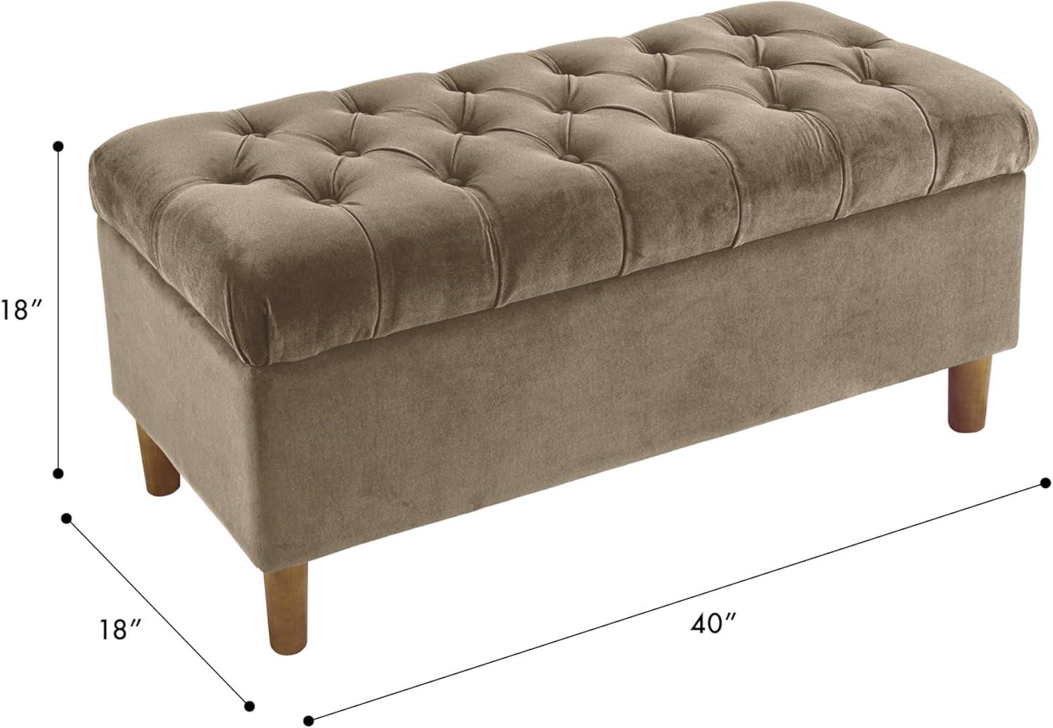 Velvet Upholstered Storage Bench