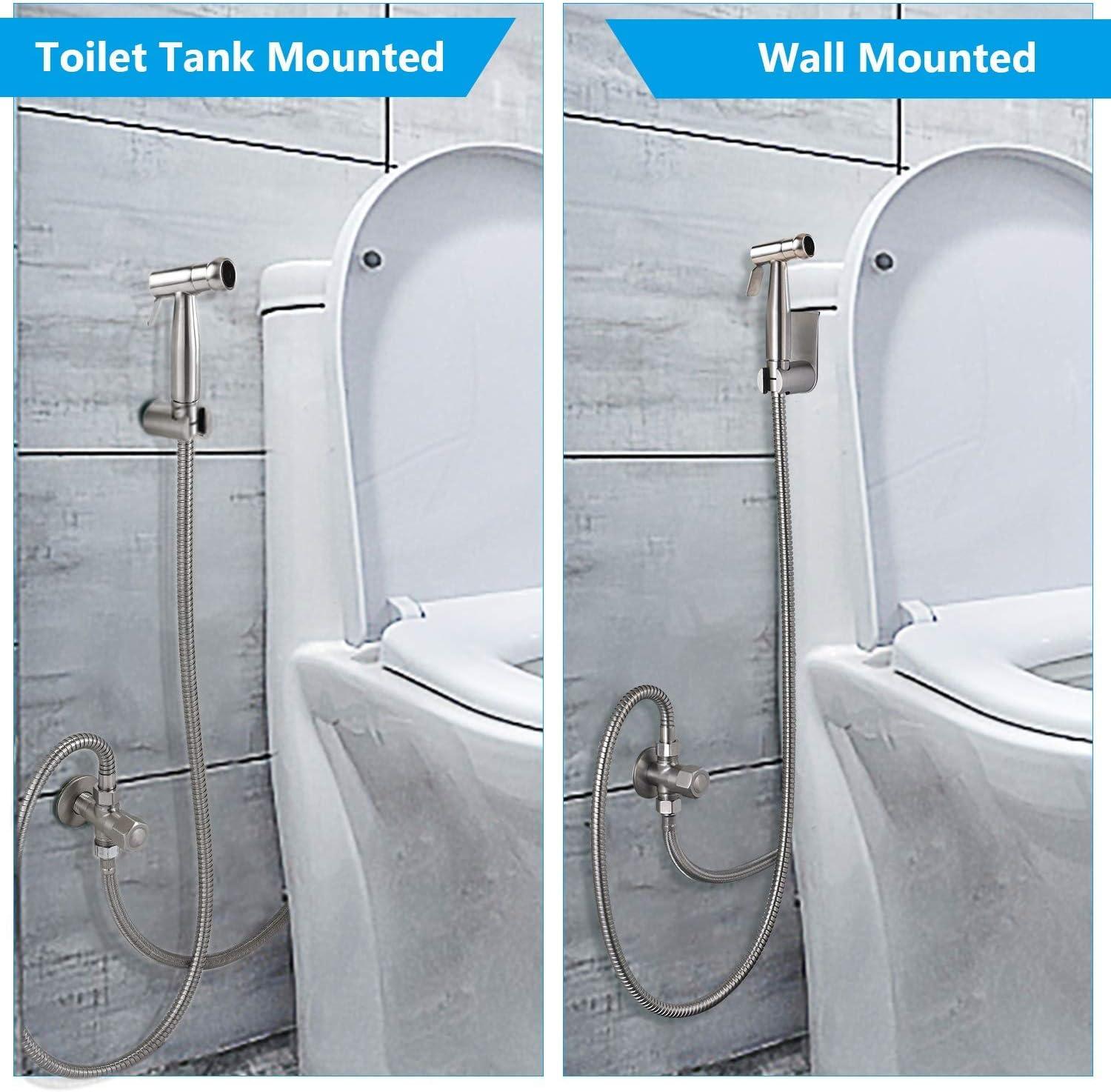 Handheld Bidet Sprayer for Toilet, Premium Stainless Steel Bathroom Bidet Sprayer Set with Anti-Leaking Hose & 2 Water Pressure, Ideal for Feminine Wash, Cloth Diaper Cleaning, Baby Wash & Pets Shower