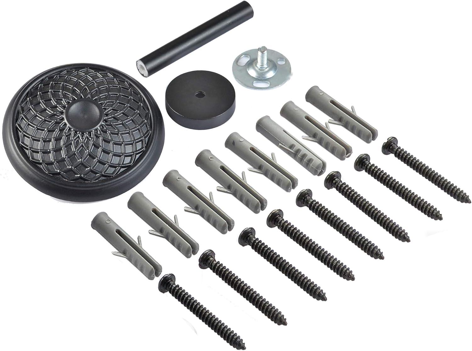 Deco Window 2 Pcs Curtain Holdback for Curtains Wall Mounted Metal Drapery Disc Leaf Hook for Sheer and Blackout Panels (Black Matt)