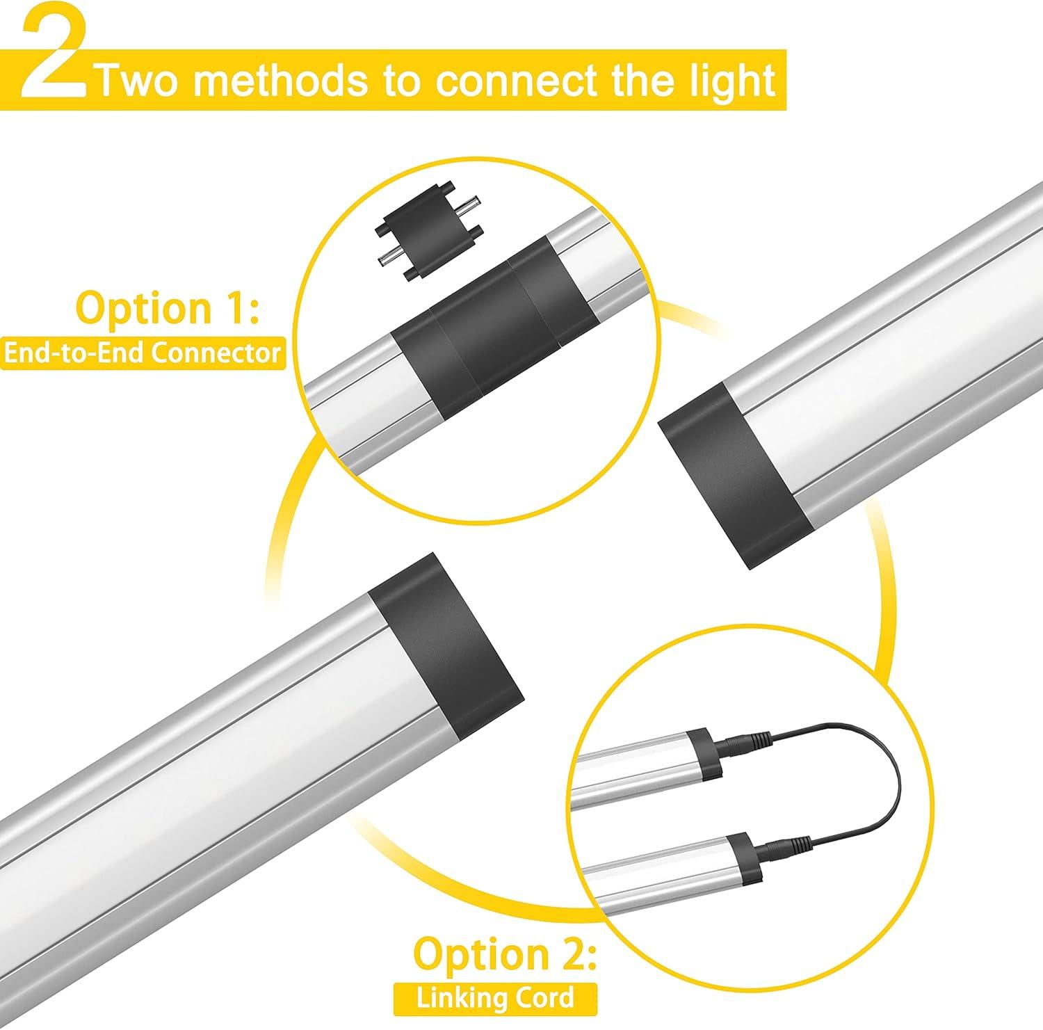 Inlight 12-inch Plug-in LED Under Counter Lights for Kitchen, Pack of 6