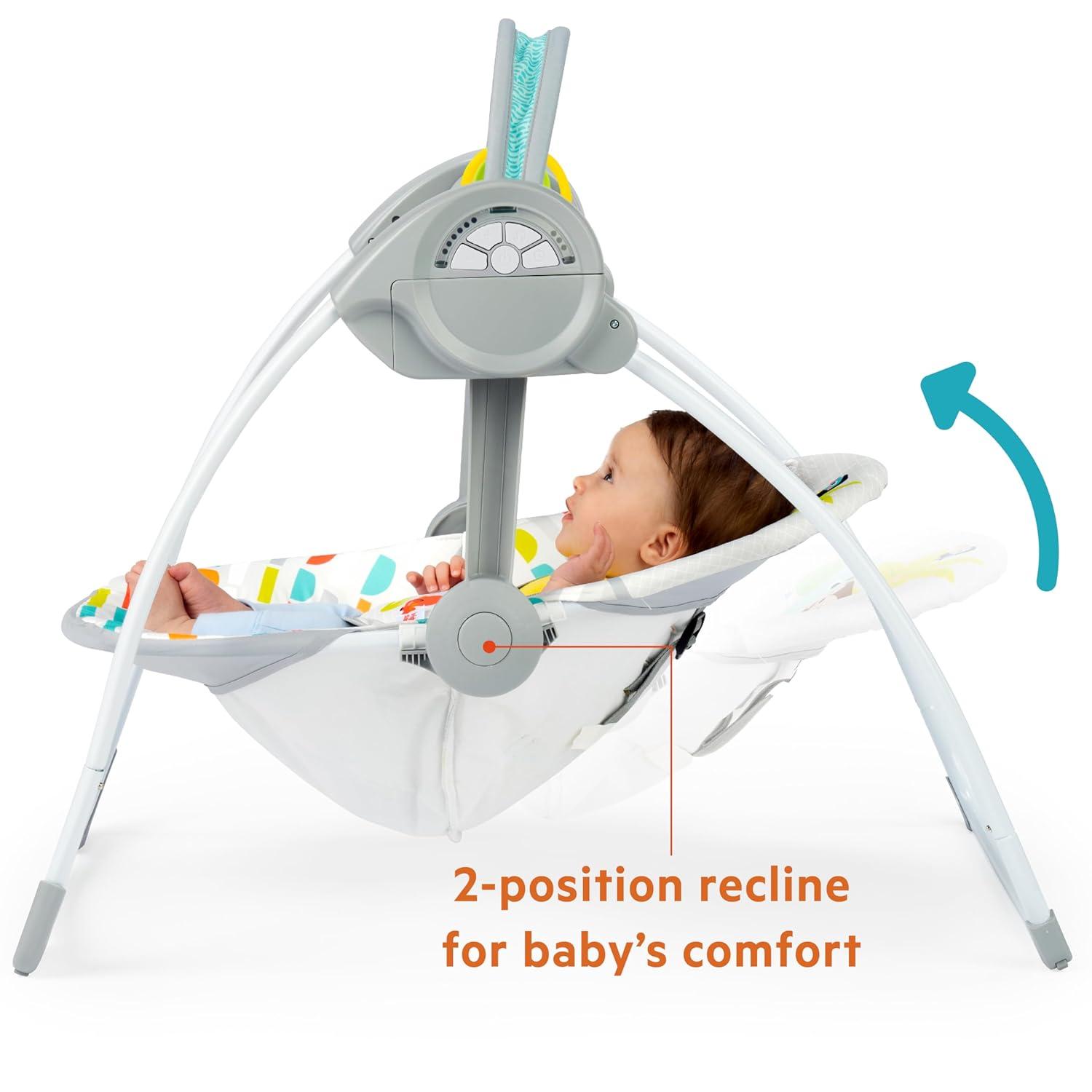 Bright Starts Playful Paradise Portable Compact Baby Swing - Unisex - Green