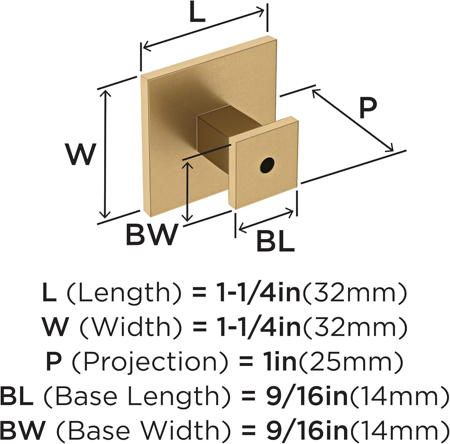 Amerock Appoint Cabinet or Furniture Knob, 1-1/4 inch (32mm) Length