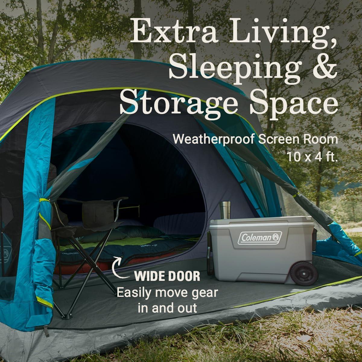 Coleman Skydome™ 6-Person Screen Room Camping Tent with Dark Room™ Technology