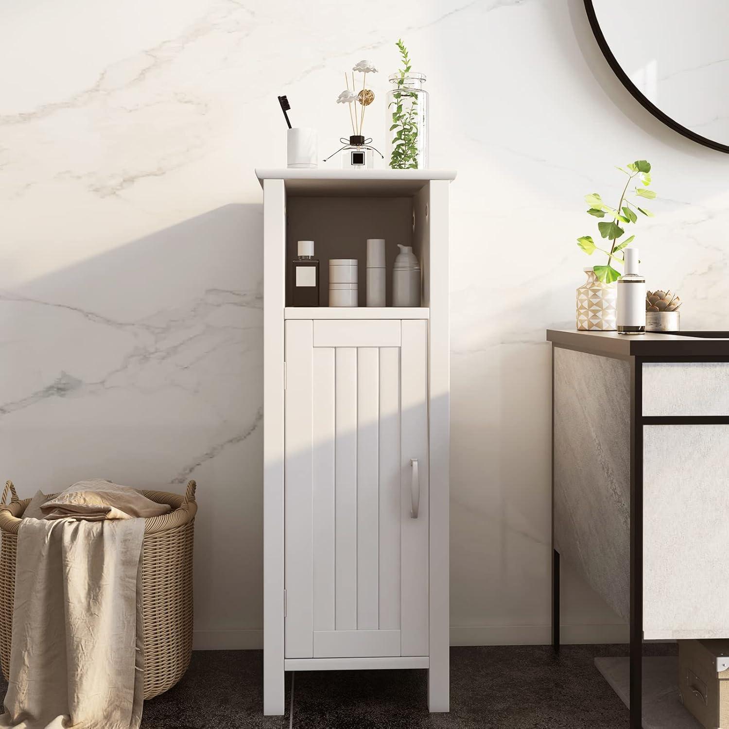 Bathroom Floor Cabinet, Storage Cabinet With Anti-Tipping Device