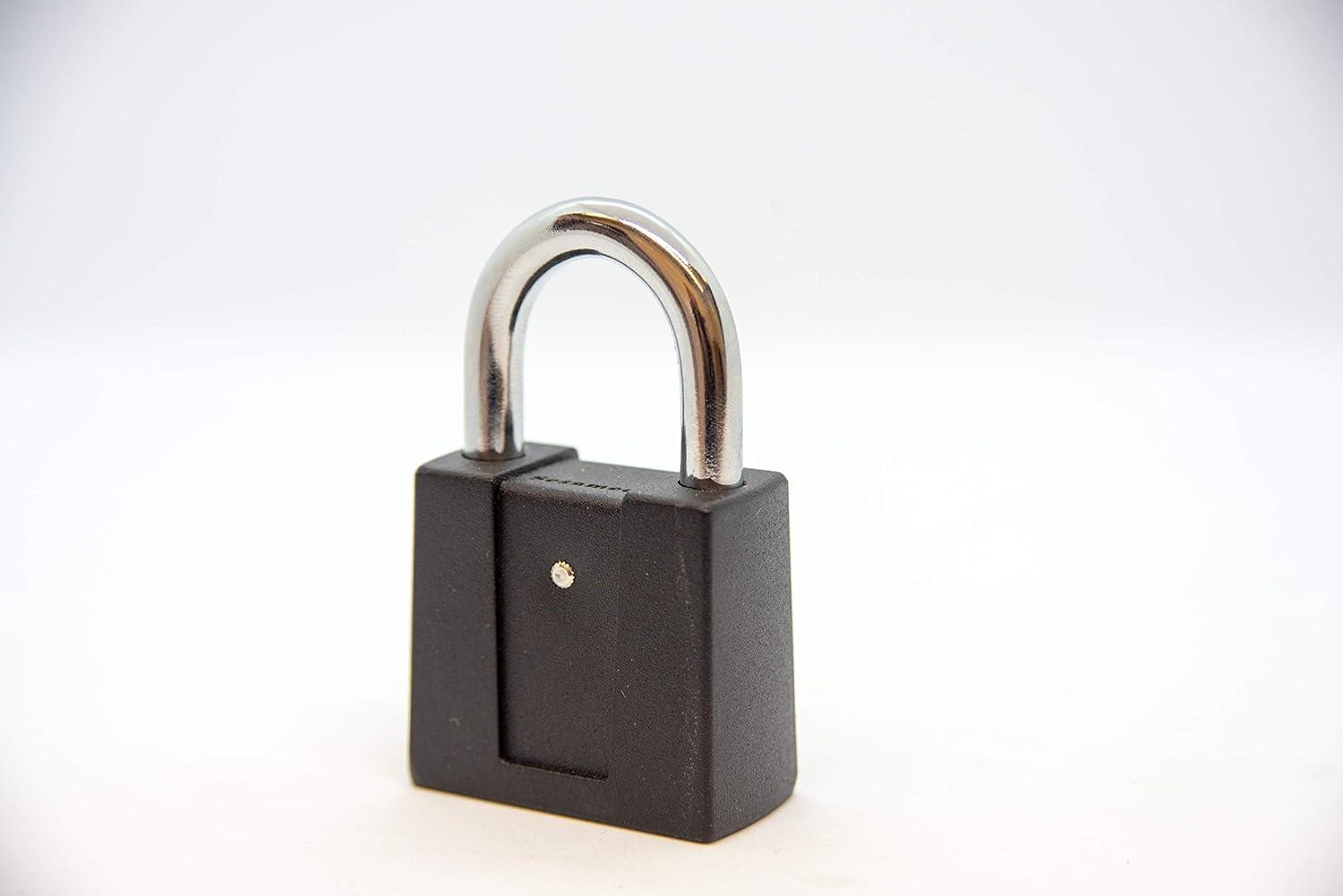 Black Diecast 4-Dial Combination Padlock with Epoxy Finish