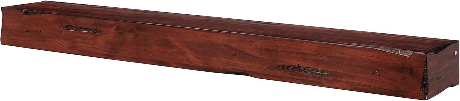 Rustic Distressed Cherry 60-Inch Wooden Fireplace Mantel Shelf