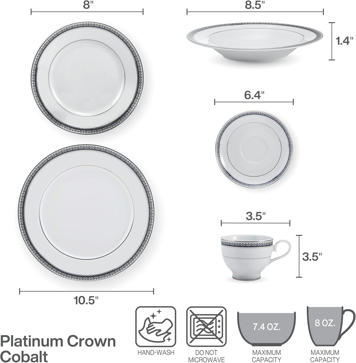 Mikasa Platinum Crown Cobalt 40-piece Dinnerware Set